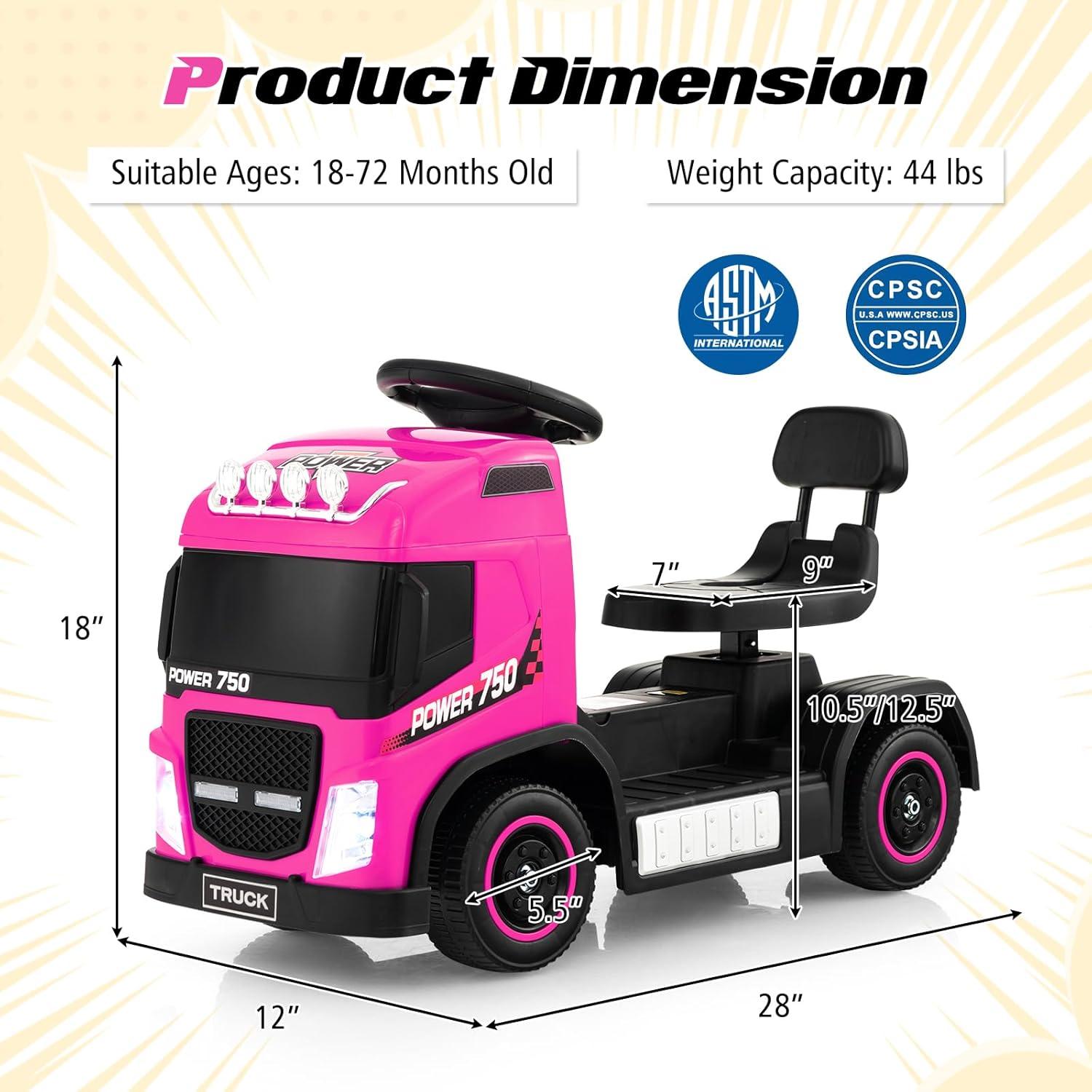 Coche Eléctrico HONEY JOY HJ-0963 Rosa 6V Ajustable