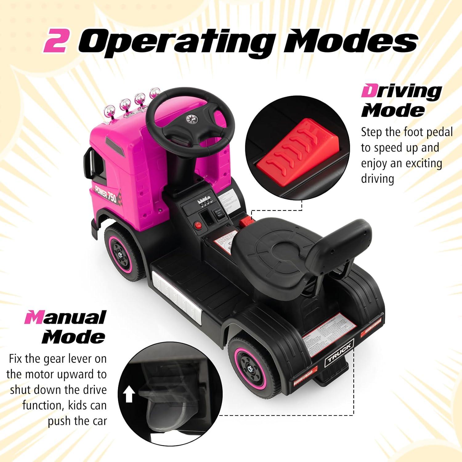 Coche Eléctrico HONEY JOY HJ-0963 Rosa 6V Ajustable