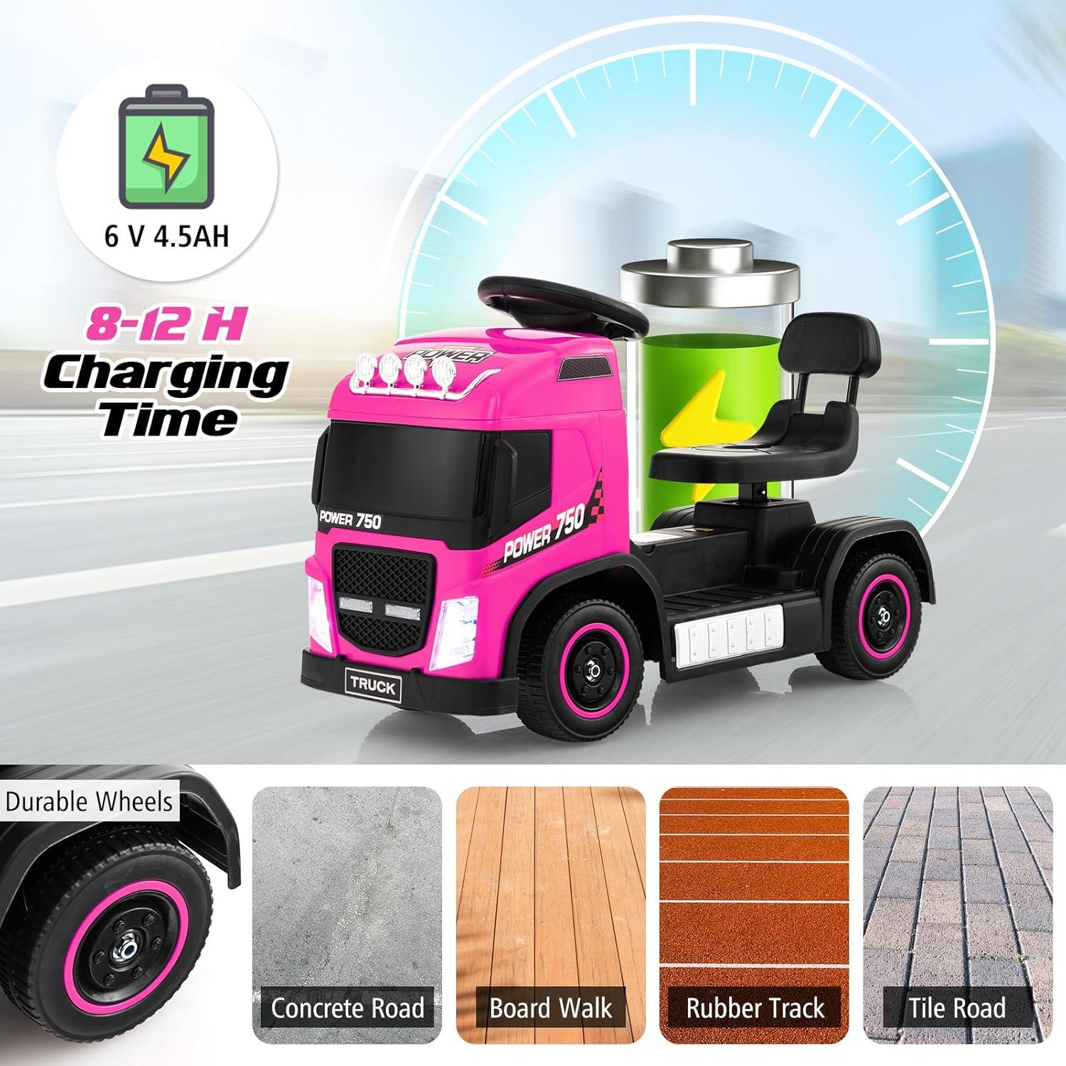 Coche Eléctrico HONEY JOY HJ-0963 Rosa 6V Ajustable