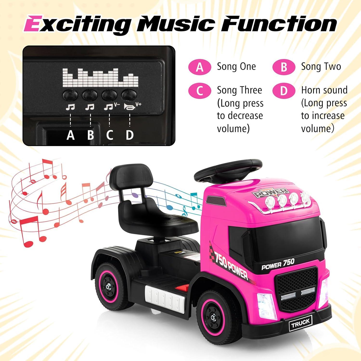 Coche Eléctrico HONEY JOY HJ-0963 Rosa 6V Ajustable