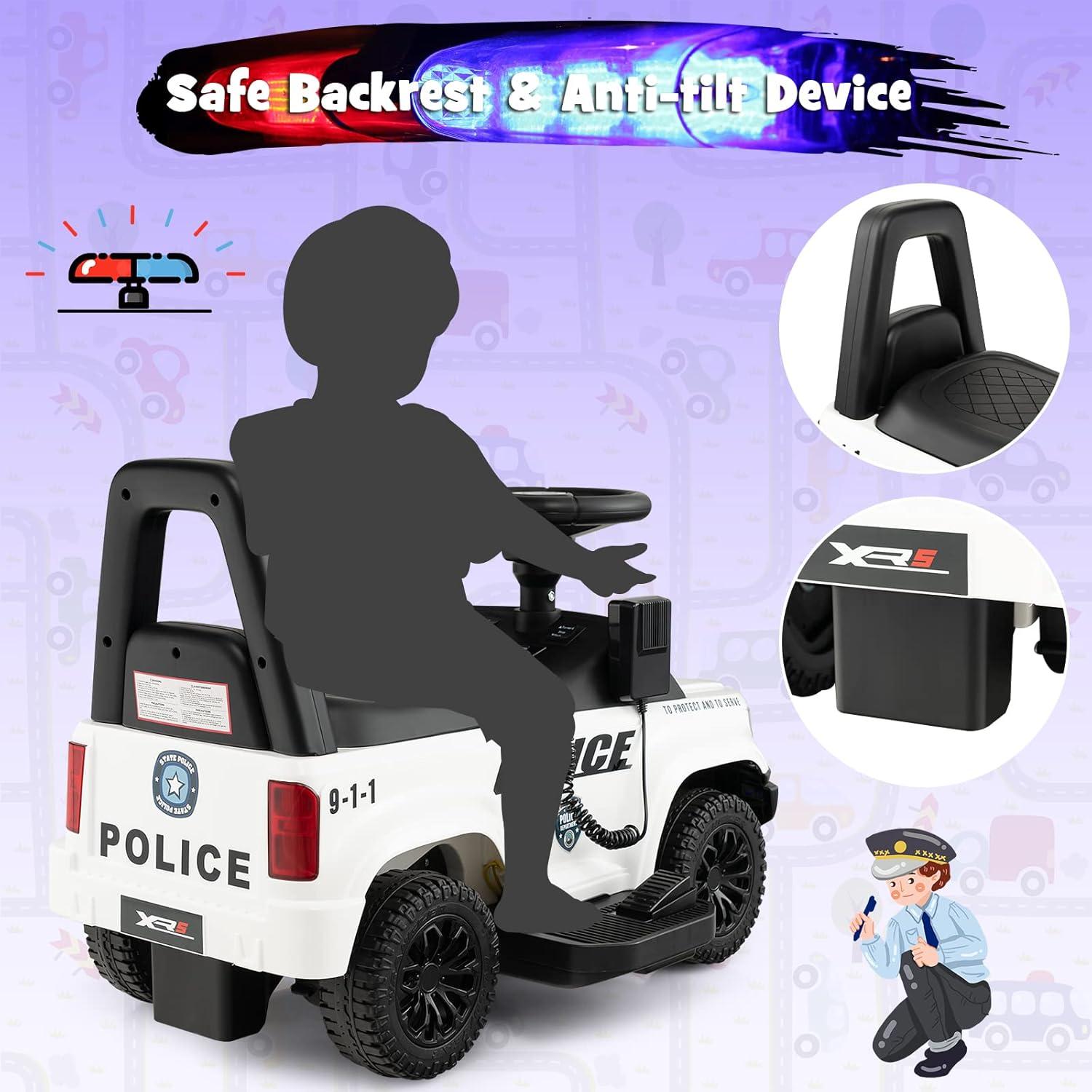 Coche de Empuje HONEY JOY Policía con Música y Luces