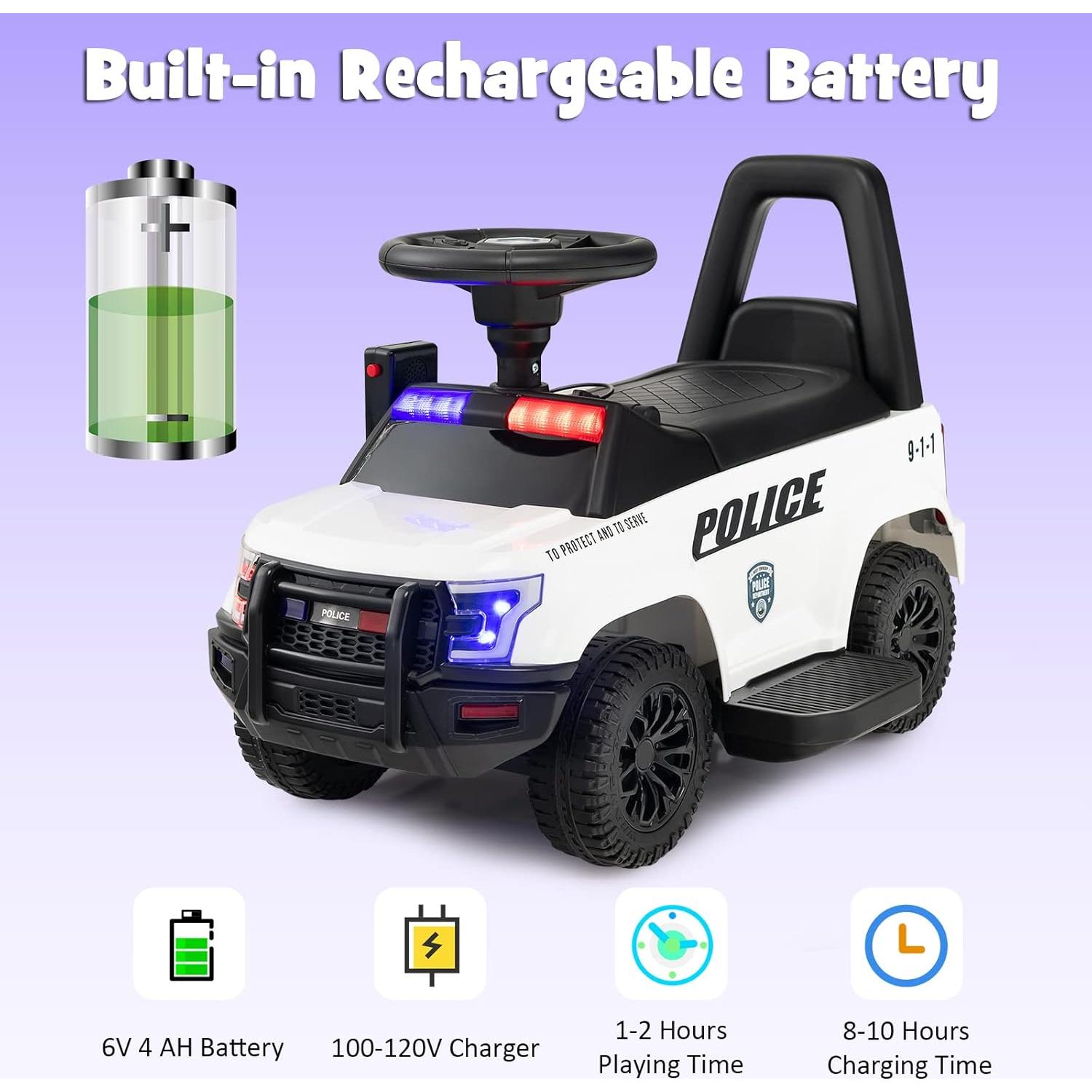 Coche de Empuje HONEY JOY Policía con Música y Luces