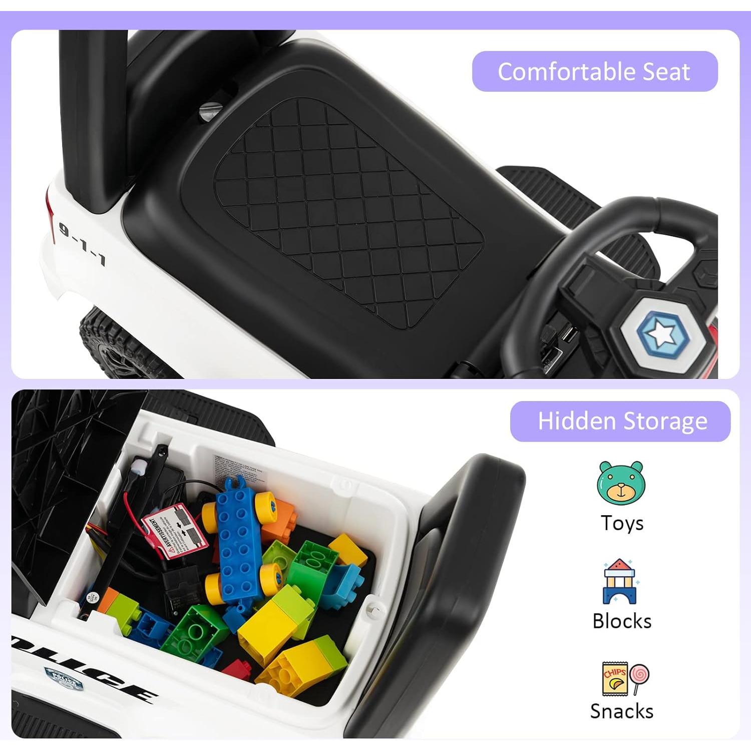 Coche de Empuje HONEY JOY Policía con Música y Luces