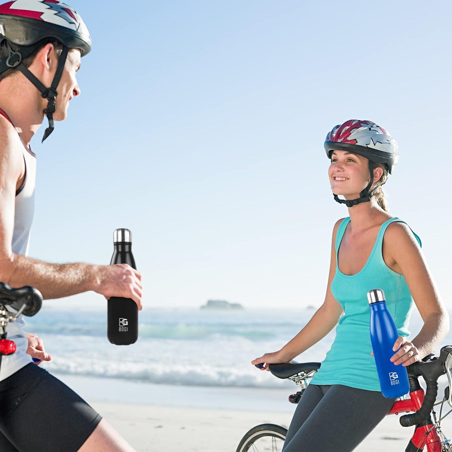 Botella de Agua Aislada BOGI 500ml Acero Inoxidable Negro