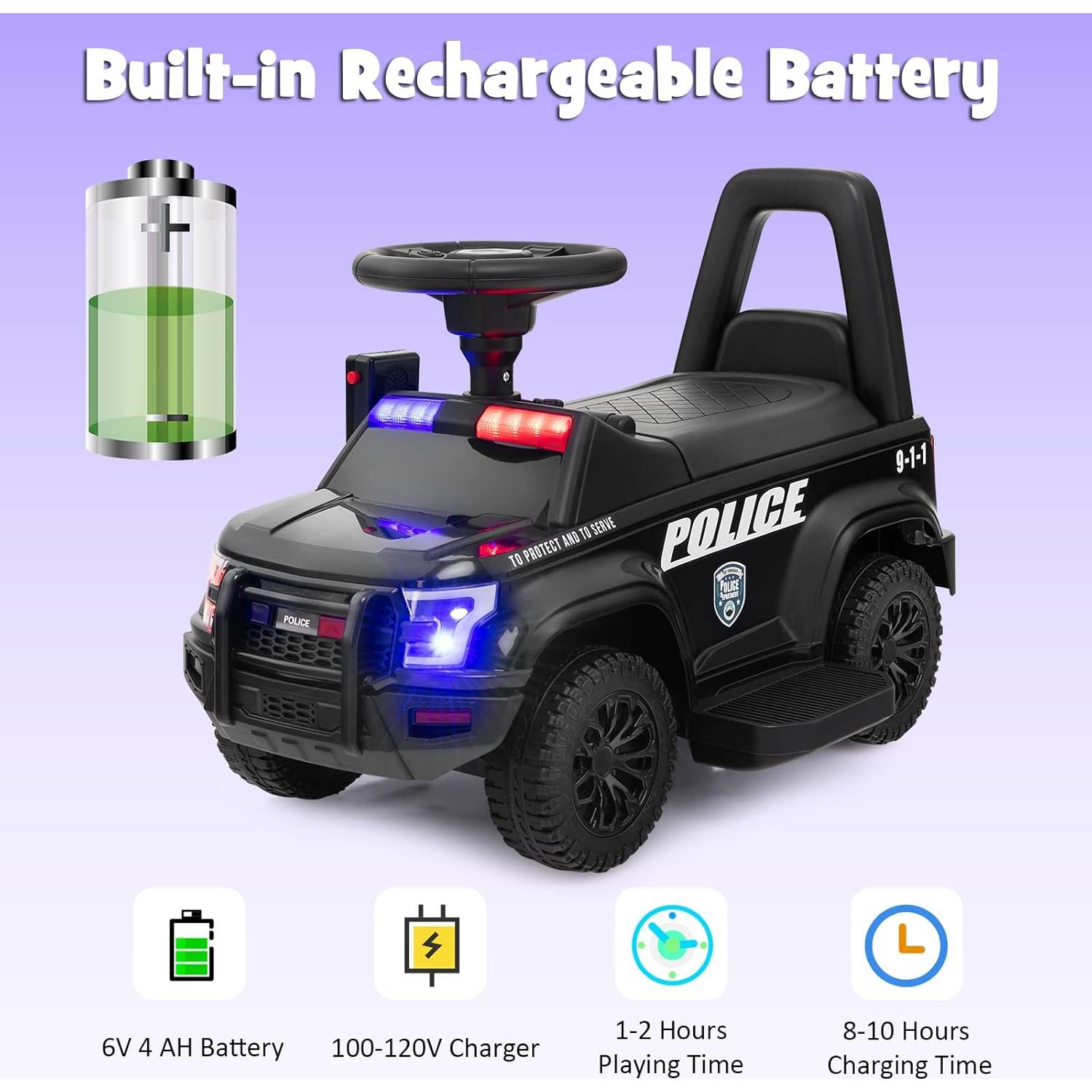 Coche de Empuje HONEY JOY Policía con Música y Luces