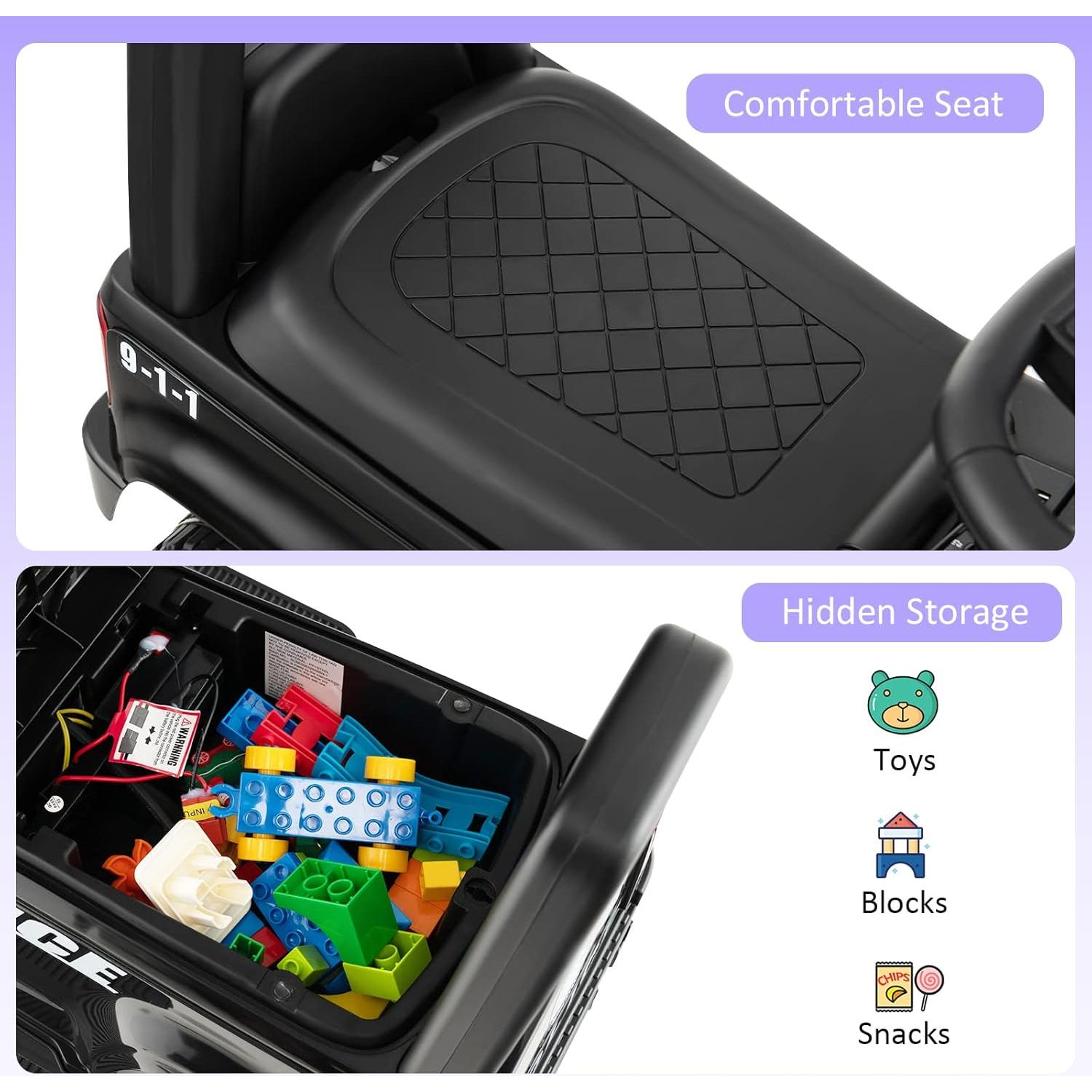 Coche de Empuje HONEY JOY Policía con Música y Luces