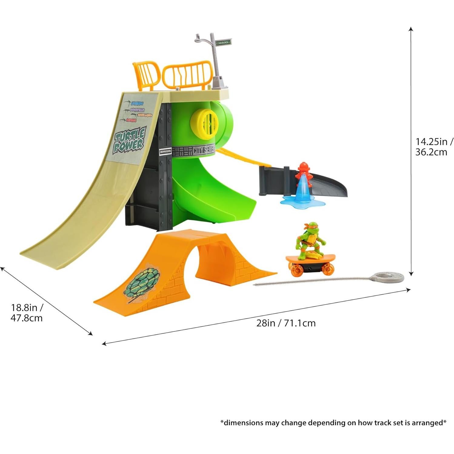 Parque de Patinaje Tortugas Ninja TMNT Michelangelo 18 Piezas