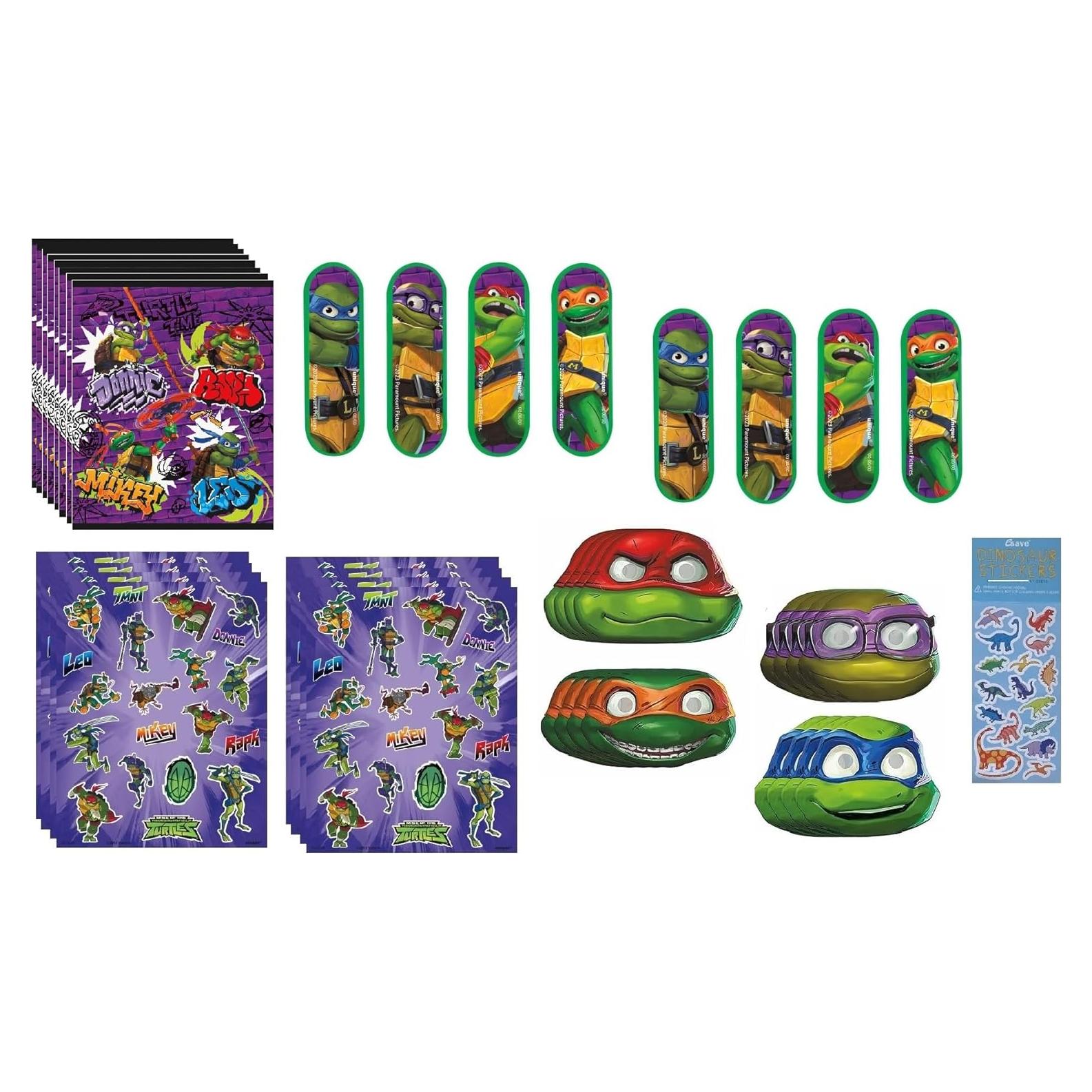 Paquete Fiesta Cumpleaños Tortugas Ninja TMNT 8 Bolsas 8 Máscaras
