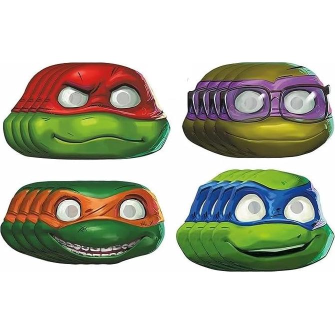 Paquete Fiesta Cumpleaños Tortugas Ninja TMNT 8 Bolsas 8 Máscaras