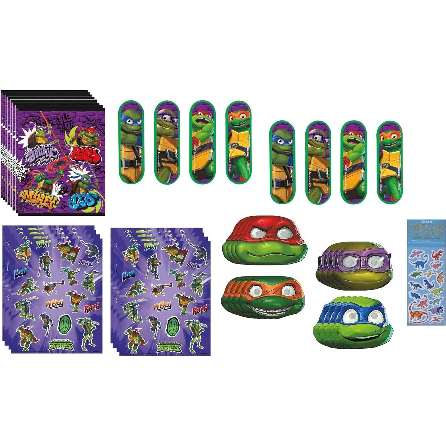 Paquete Fiesta Cumpleaños Tortugas Ninja TMNT 8 Bolsas 8 Máscaras