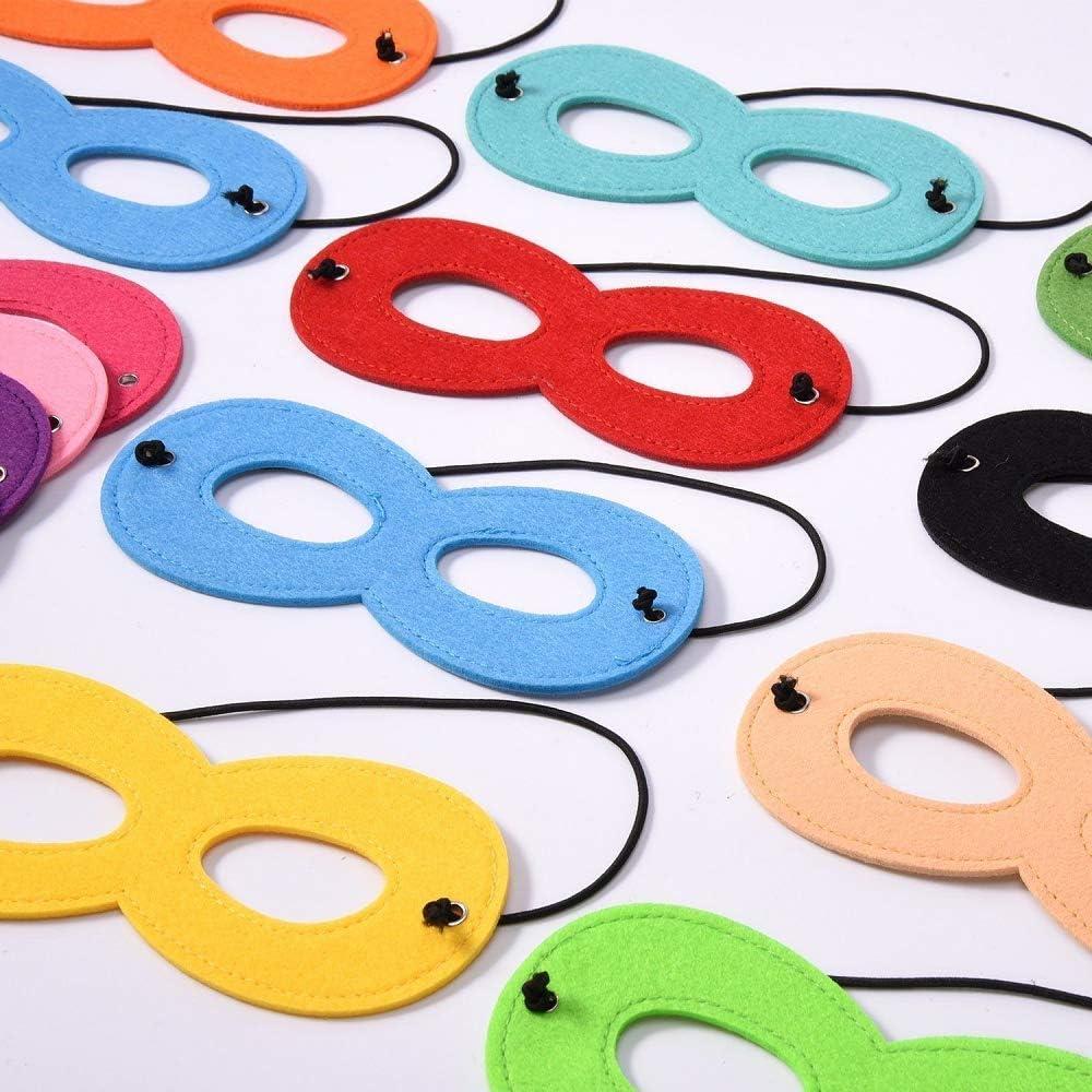 Máscaras de Superhéroe 25 Pcs Fieltro Ajustables para Niños y Adultos