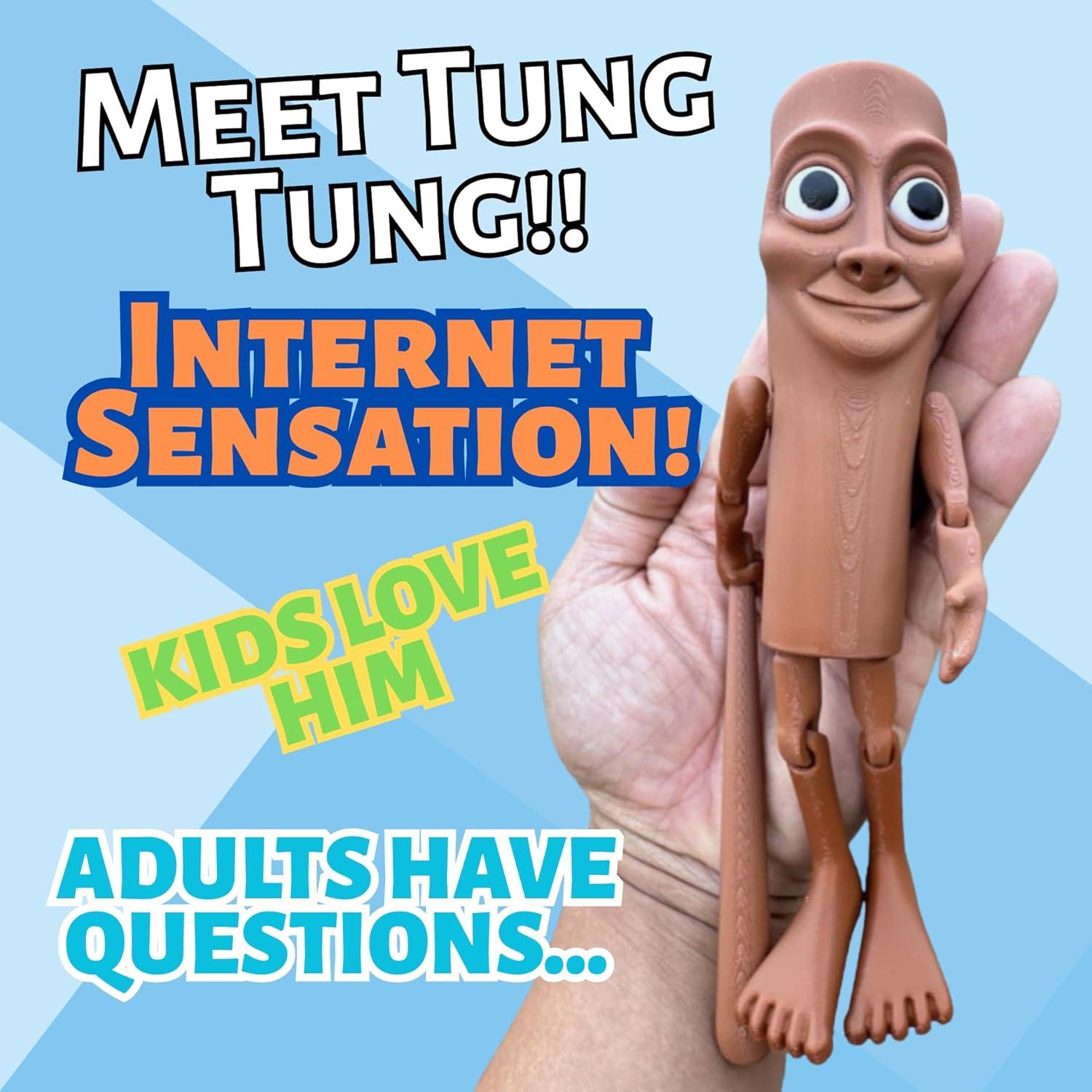 Figura Articulada Brainrot Tung Tung + Tralalero 20.32 cm