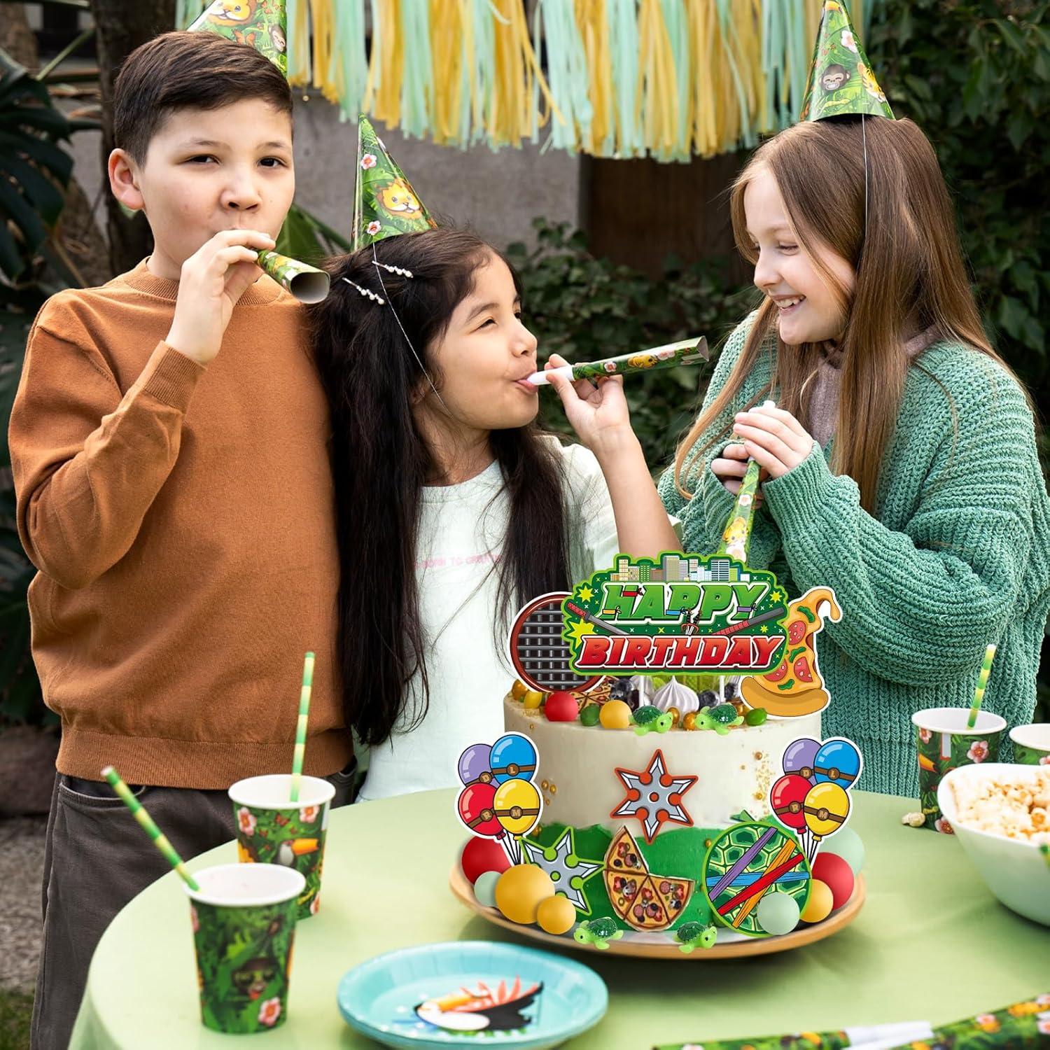 Adorno de Pastel de Tortugas Verdes ZQBQC - Decoración Cumpleaños