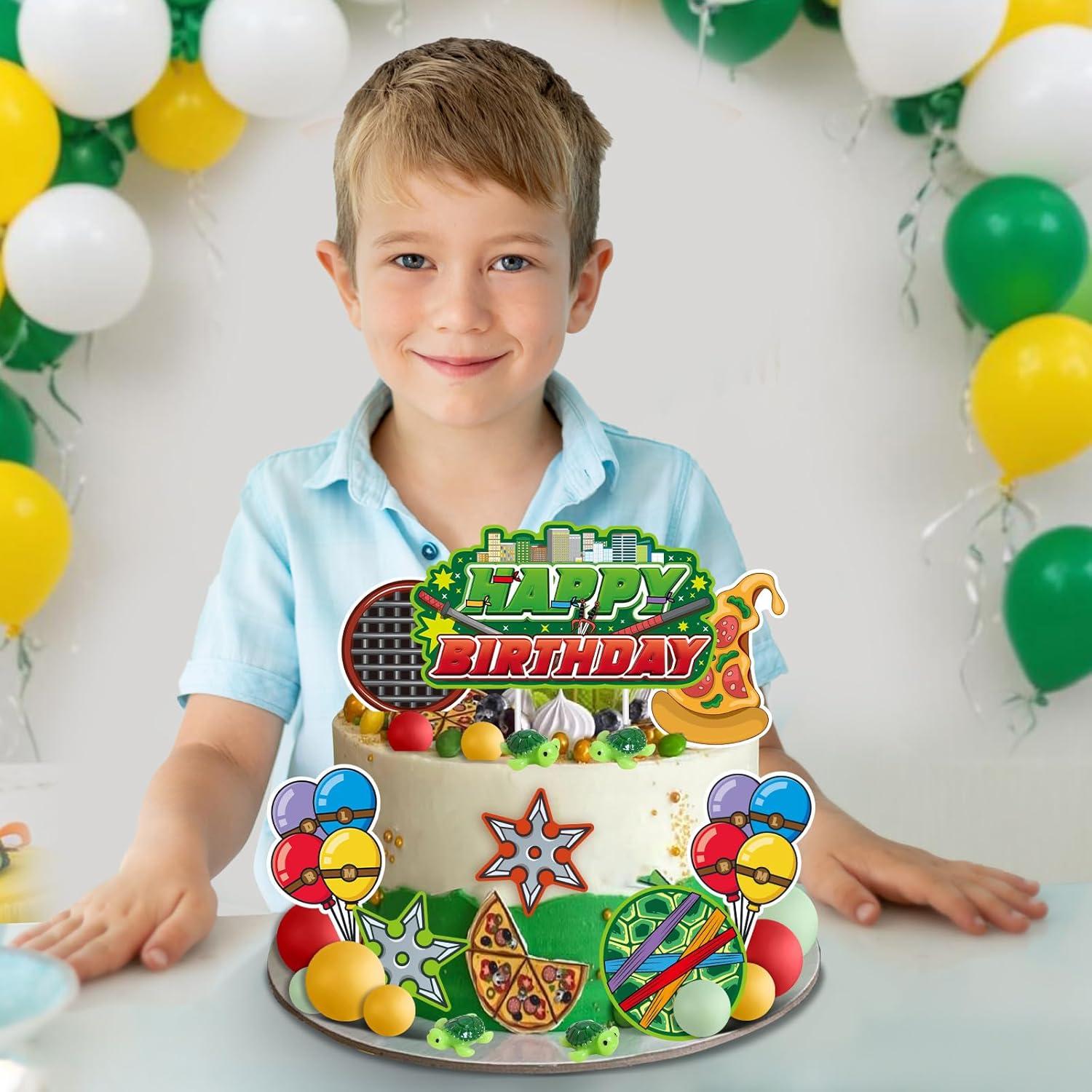 Adorno de Pastel de Tortugas Verdes ZQBQC - Decoración Cumpleaños