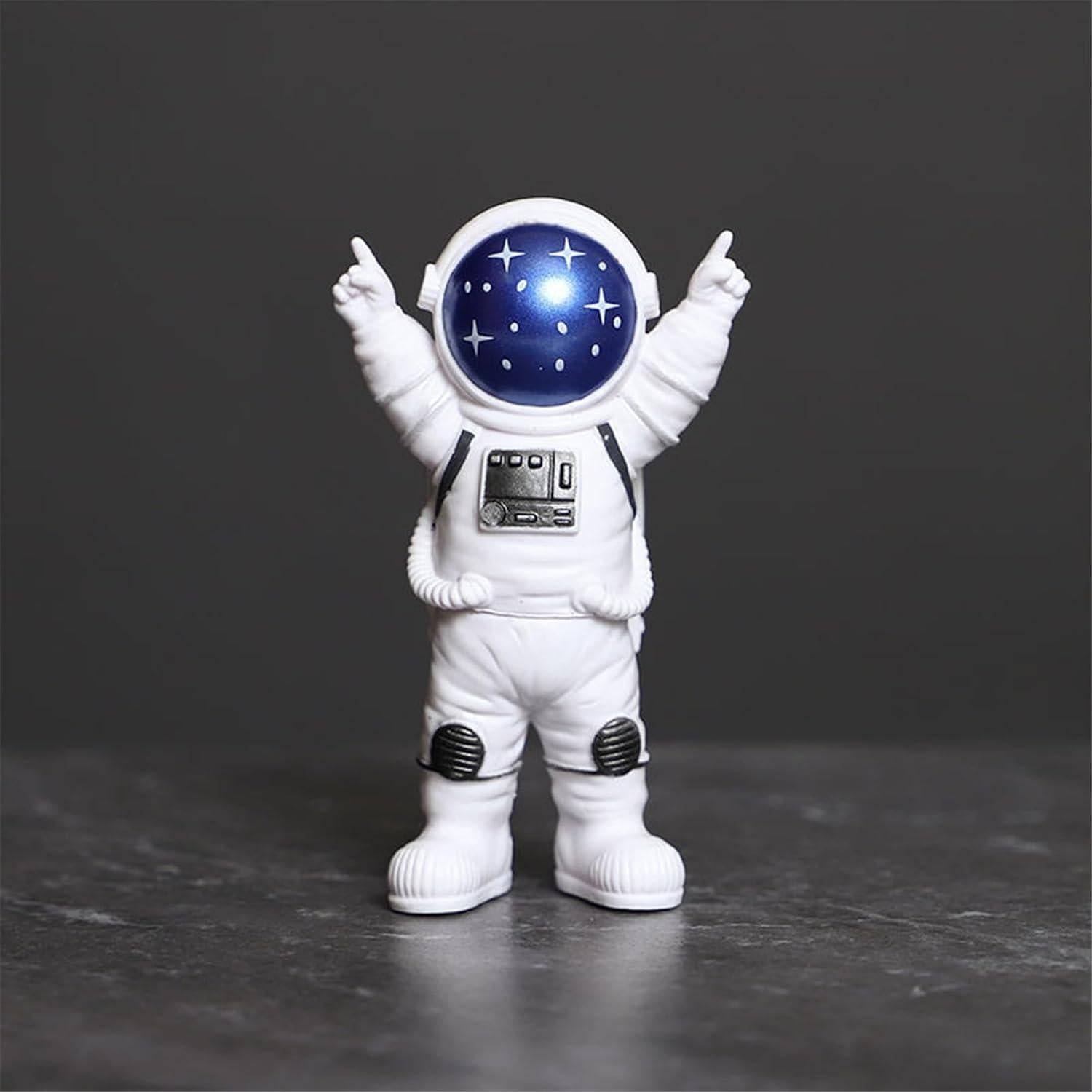Conjunto de 4 Estatuas de Astronautas Ni-JASW Azul y Blanco