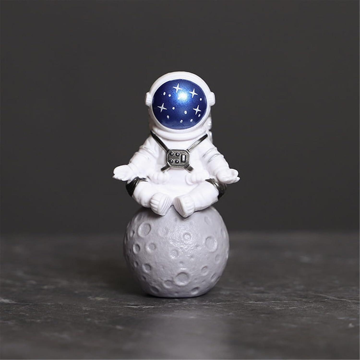 Conjunto de 4 Estatuas de Astronautas Ni-JASW Azul y Blanco