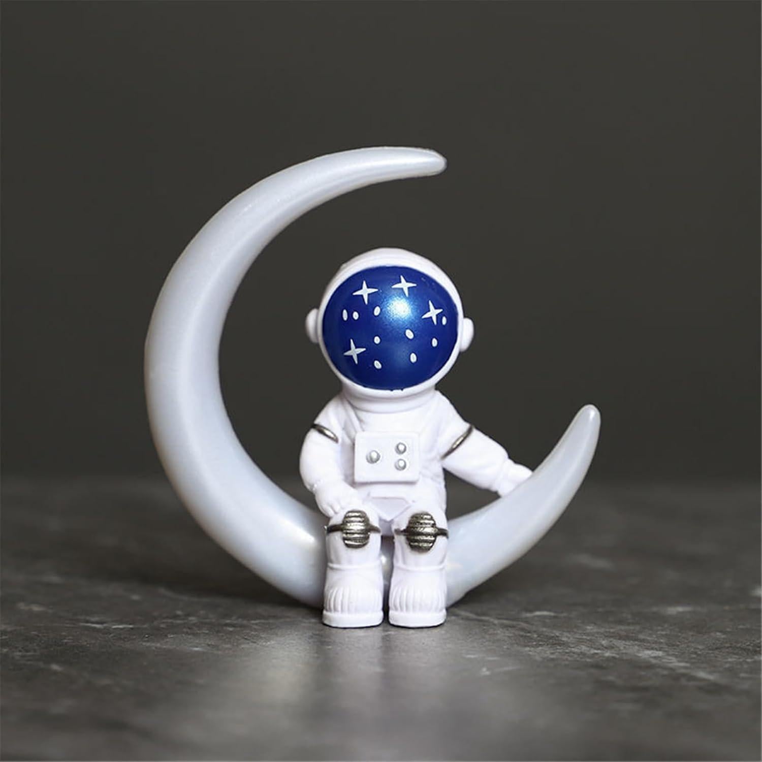 Conjunto de 4 Estatuas de Astronautas Ni-JASW Azul y Blanco
