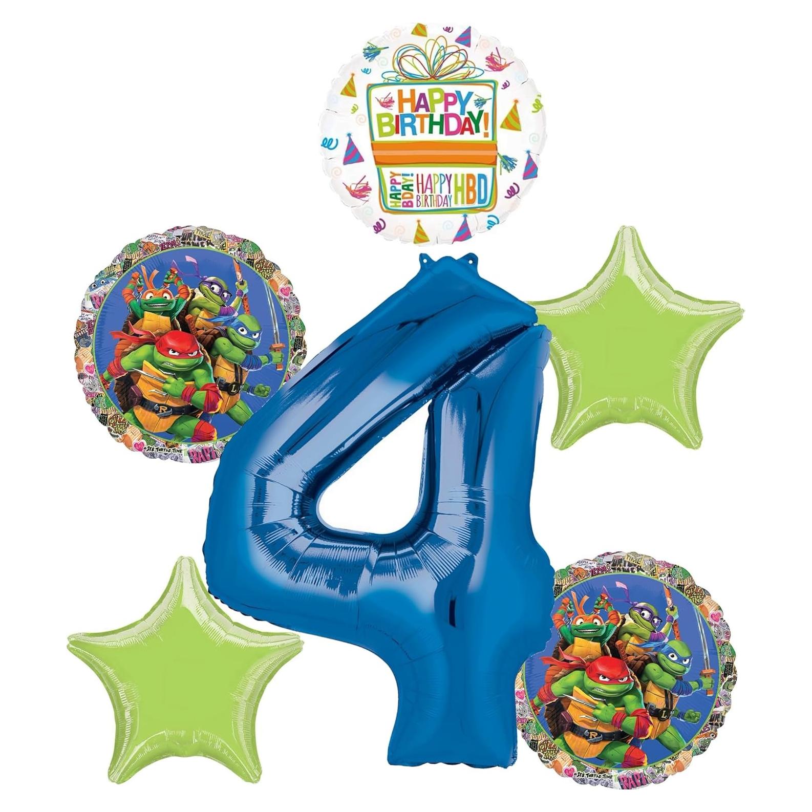 Paquete de Globos TMNT 4to Cumpleaños Anagram BQ_4190