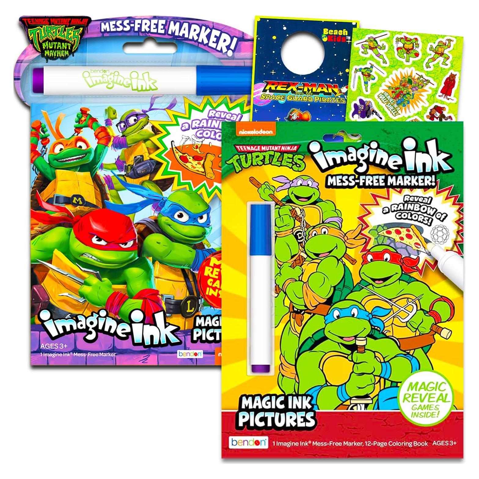 Conjunto de Libros para Colorear TMNT Imagine Ink - 2 Libros Sin Desorden