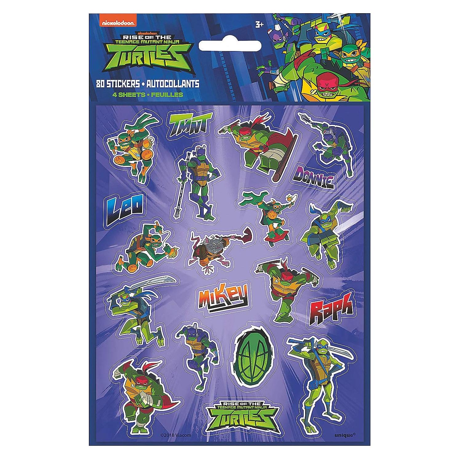 Stickers Tortugas Ninja Fun Express - 4 Piezas para Fiesta