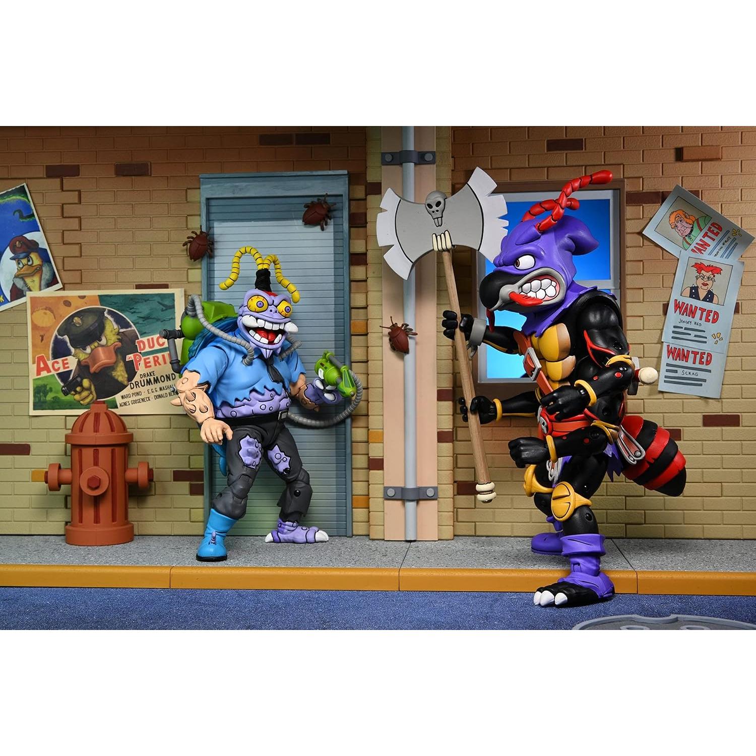 Set de Figuras de Acción NECA Tortugas Ninja 7" Antrax y Scumbug
