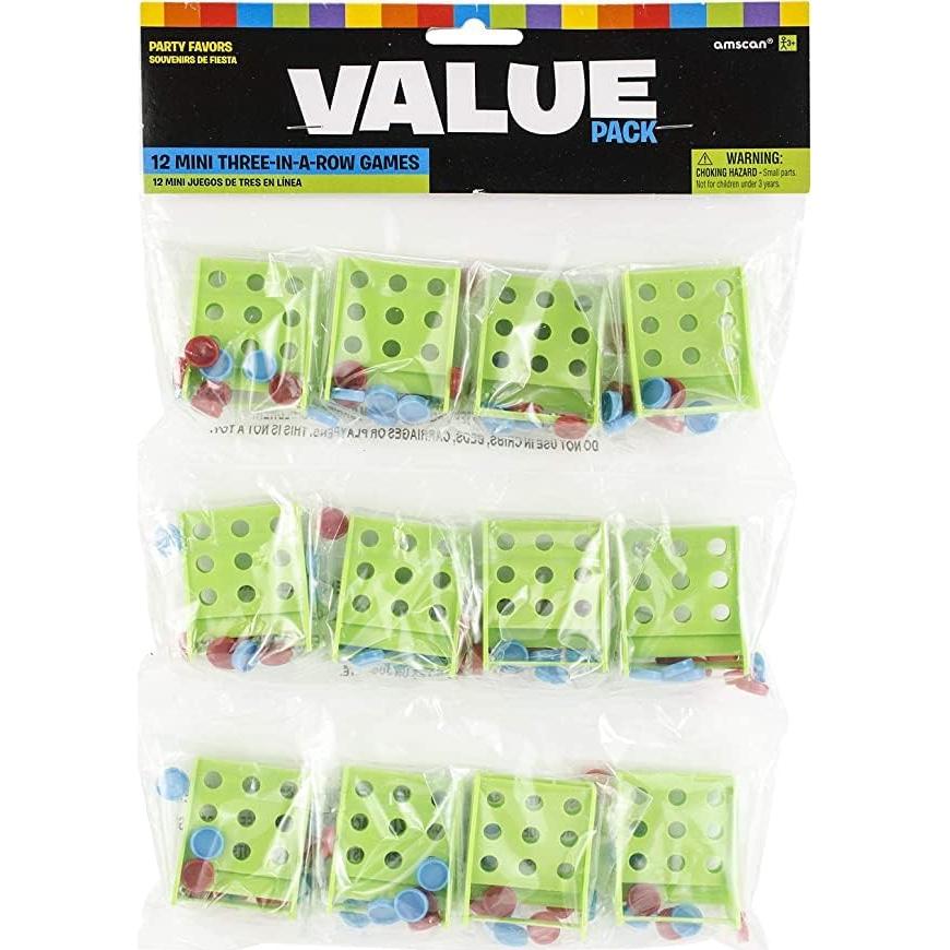 Juego Mini Tres en Raya Amscan - Paquete de 12 - Multicolor