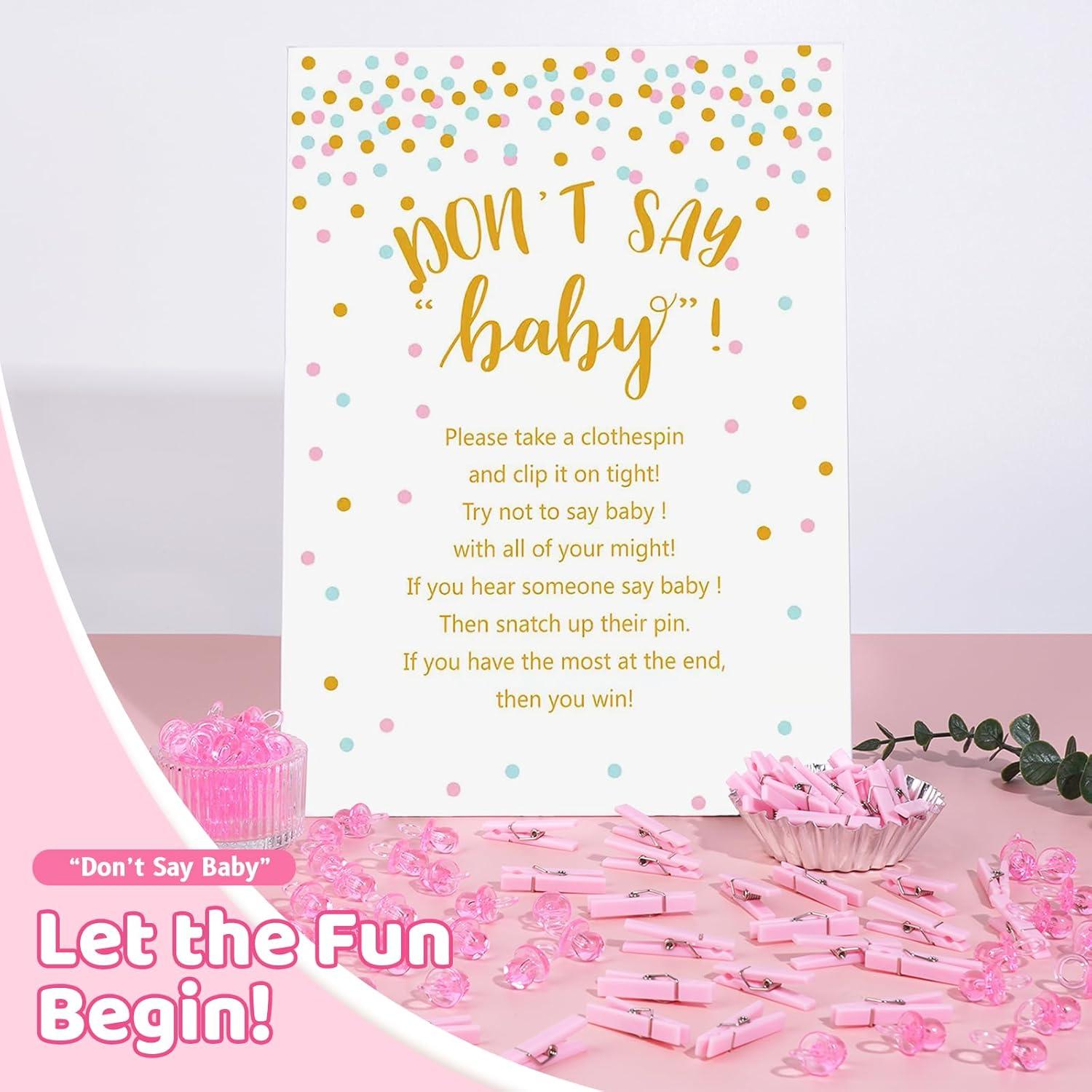 Juego de Pinzas Baby Shower ZJJZGYXINTAI No Digas Bebé
