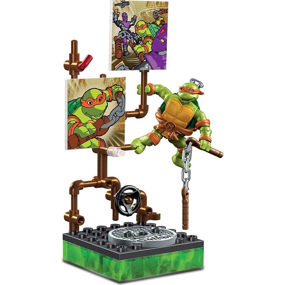Figura de Acción Michelangelo Mega Bloks TMNT 1987 Detallada