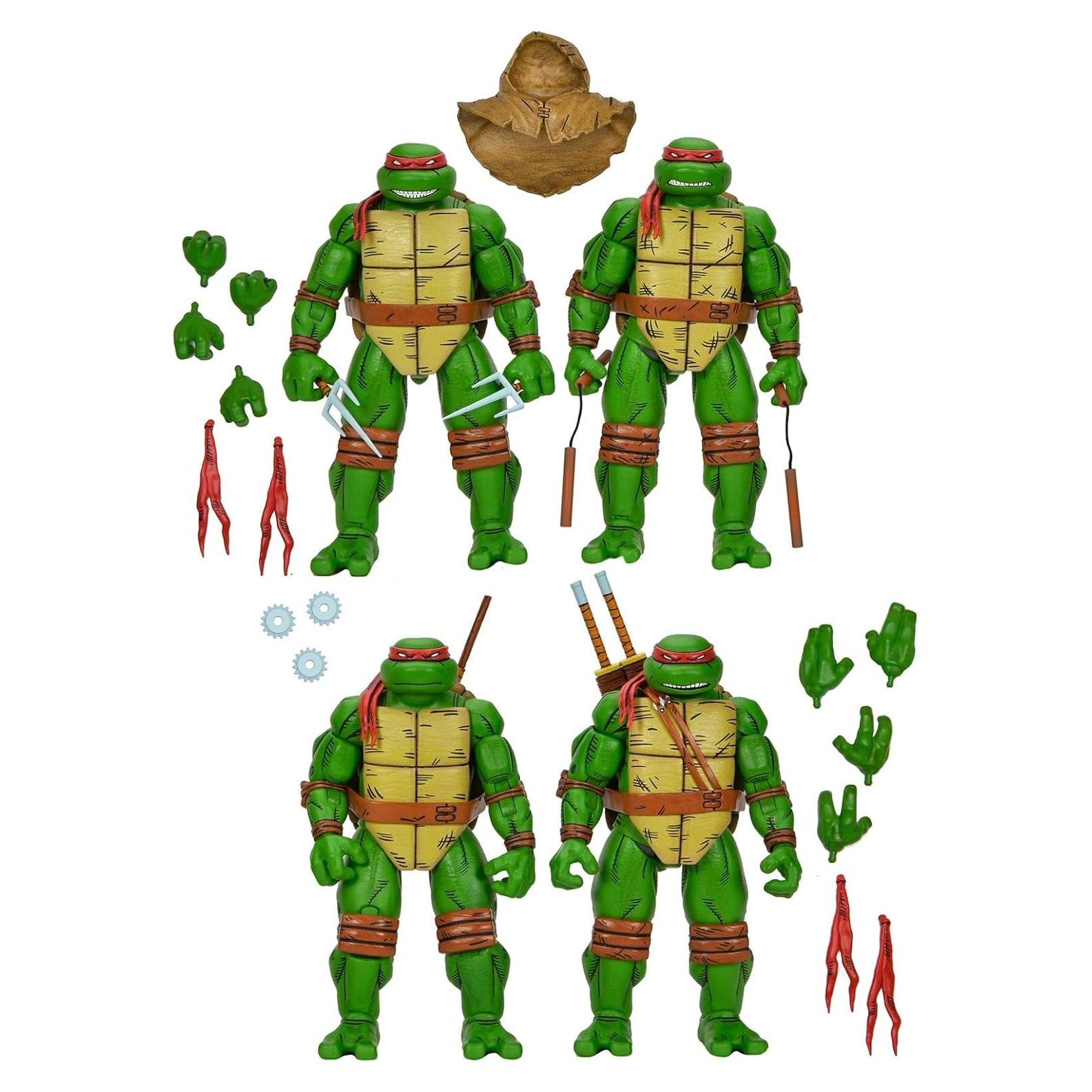 Paquete de 4 Figuras de Acción Tortugas Ninja NECA 18 cm