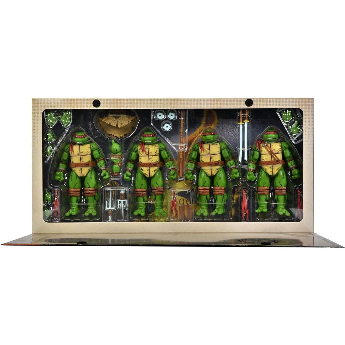 Paquete de 4 Figuras de Acción Tortugas Ninja NECA 18 cm