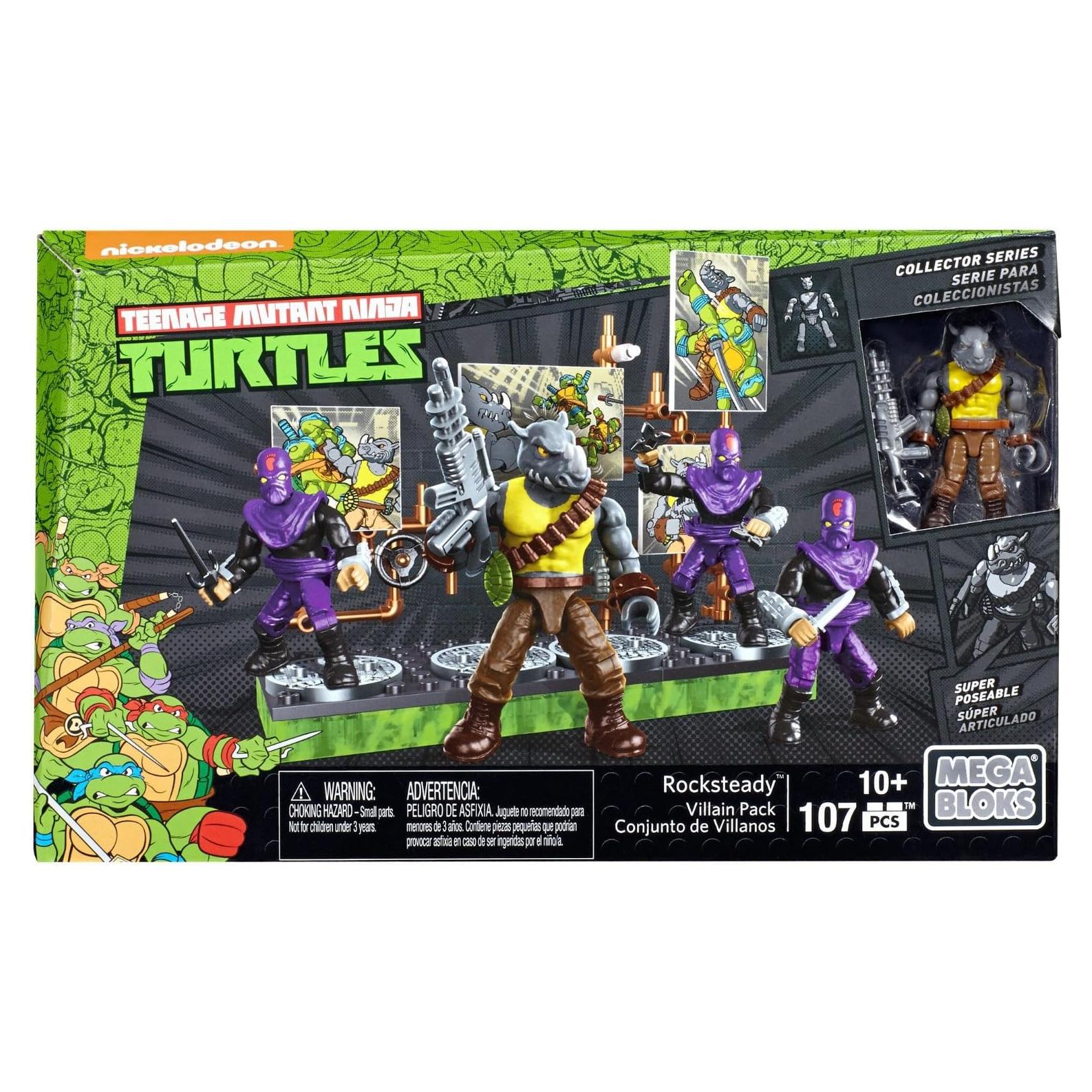 Set de Construcción Mega Bloks TMNT Rocksteady y Soldados Pie