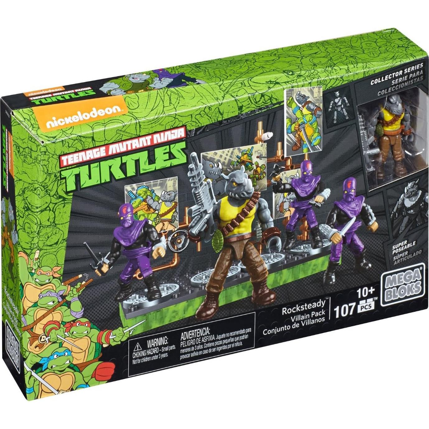 Set de Construcción Mega Bloks TMNT Rocksteady y Soldados Pie