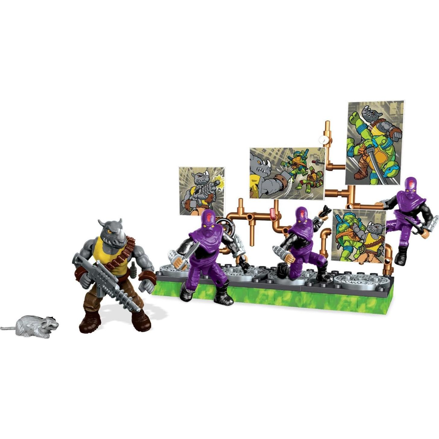 Set de Construcción Mega Bloks TMNT Rocksteady y Soldados Pie