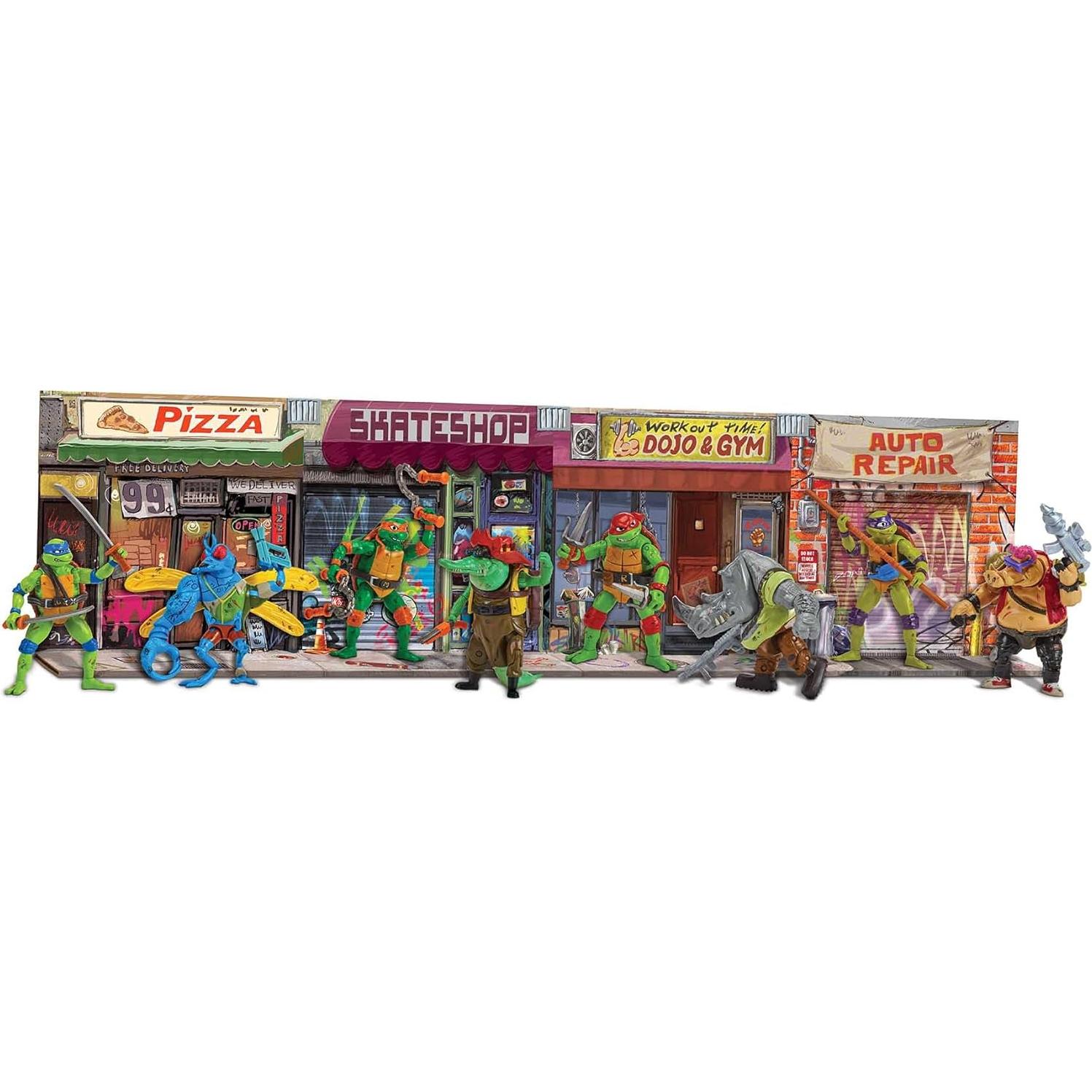 Paquete de Figuras de Acción TMNT Raphael vs Rocksteady 12 cm