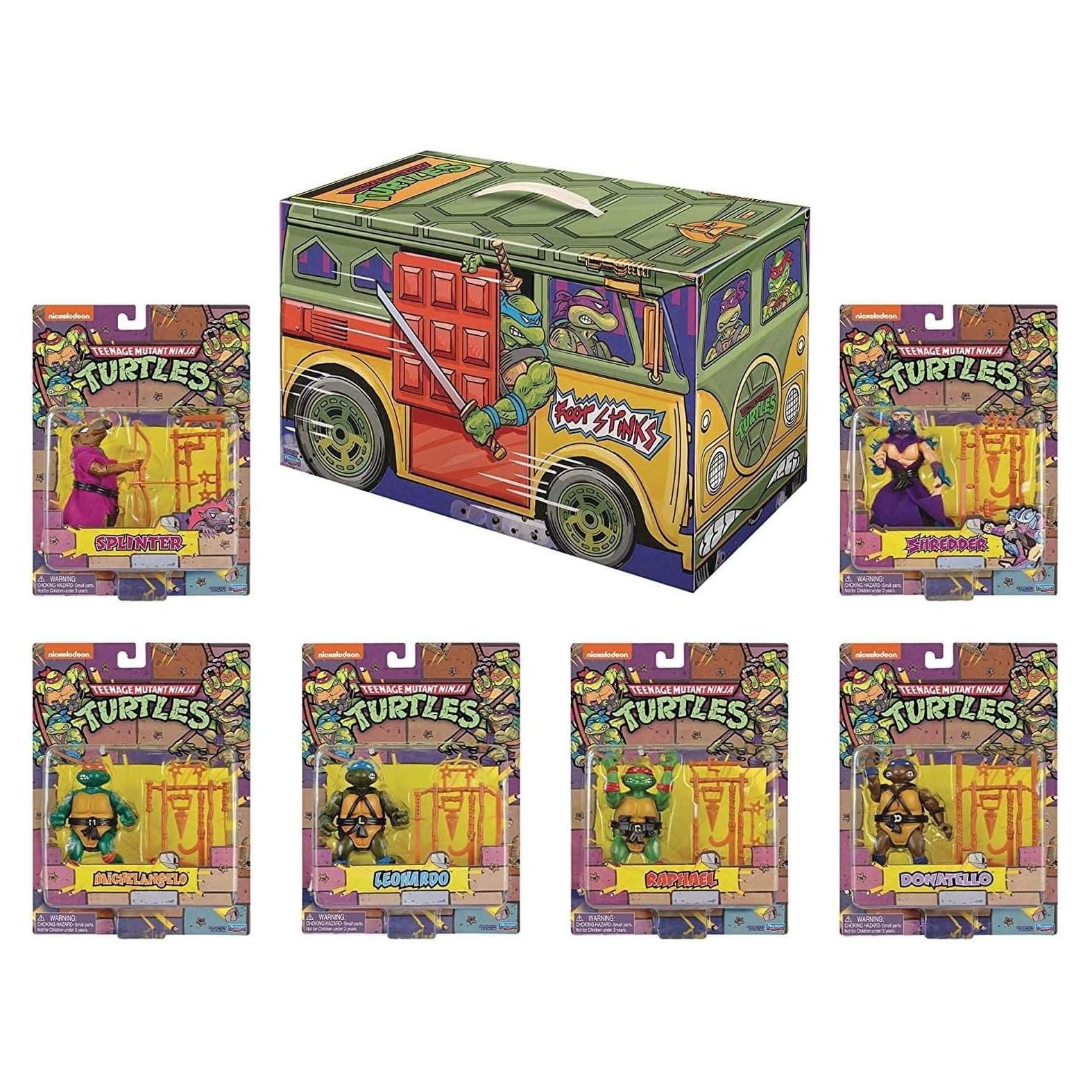 Juego de Figuras de Acción Retro Tortugas Ninja Playmates 6PC