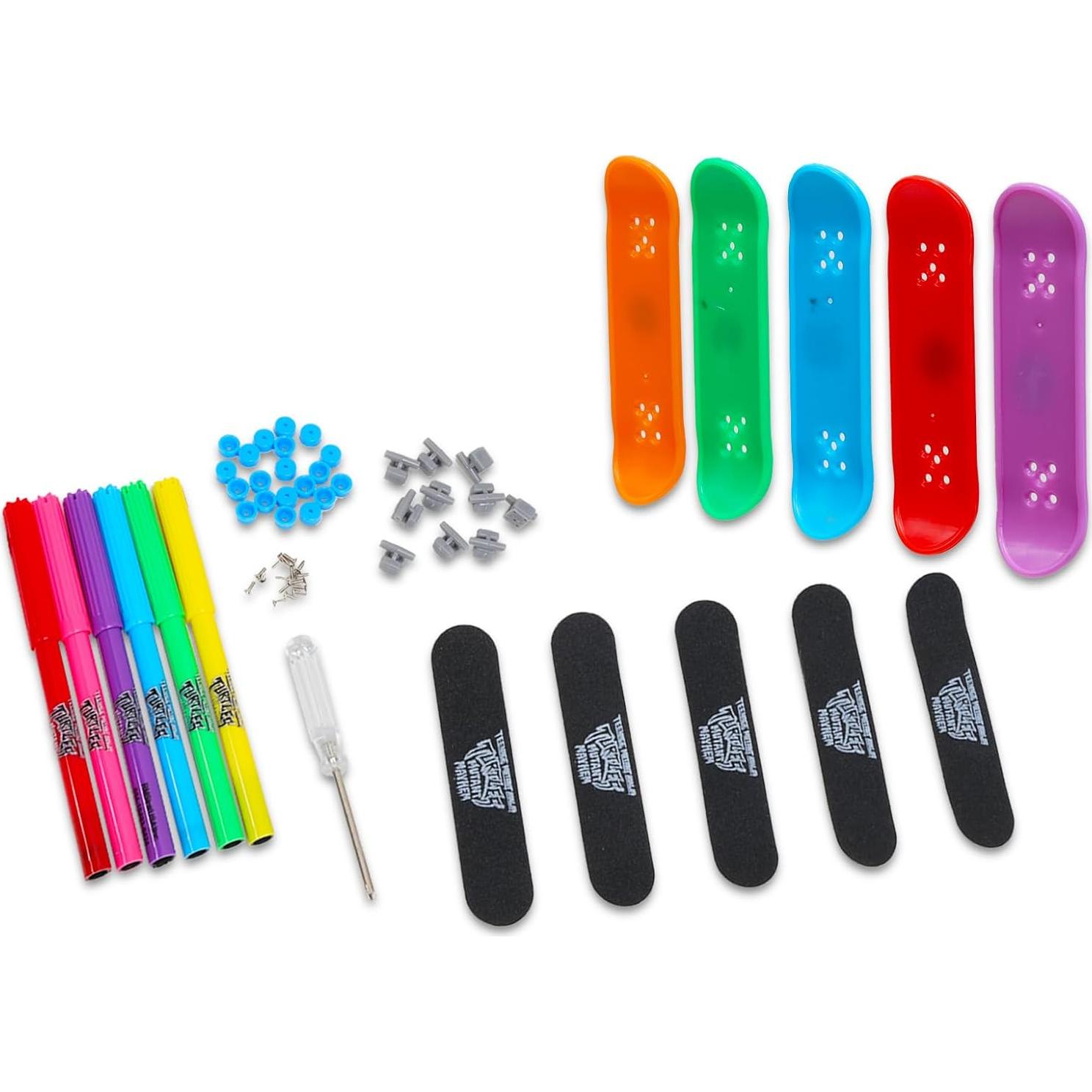 Conjunto de Juguetes Patineta TMNT Nickelodeon - 5 Patinetas de Dedo