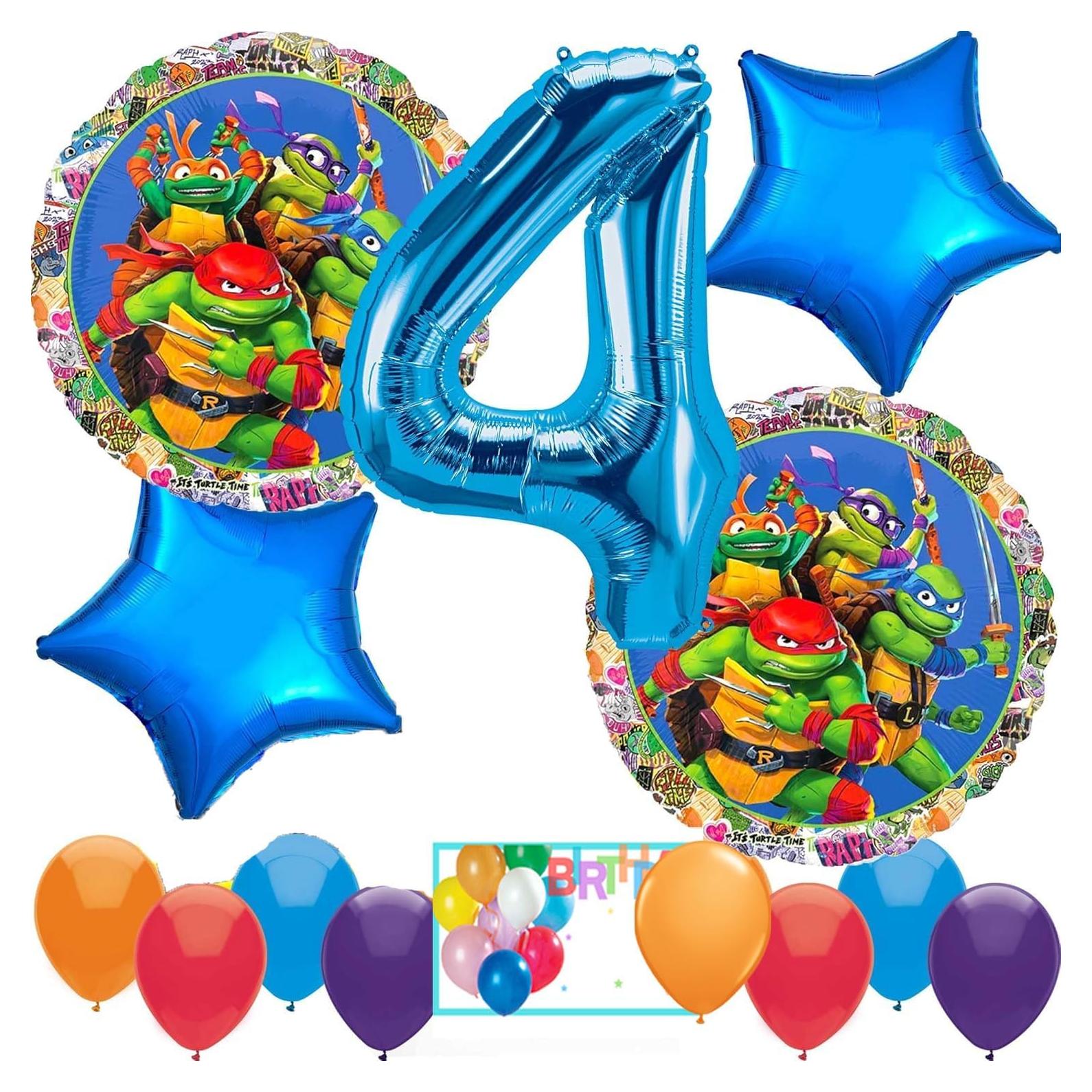 Globos de Cumpleaños Tortugas Ninja Anagram - 12 Piezas