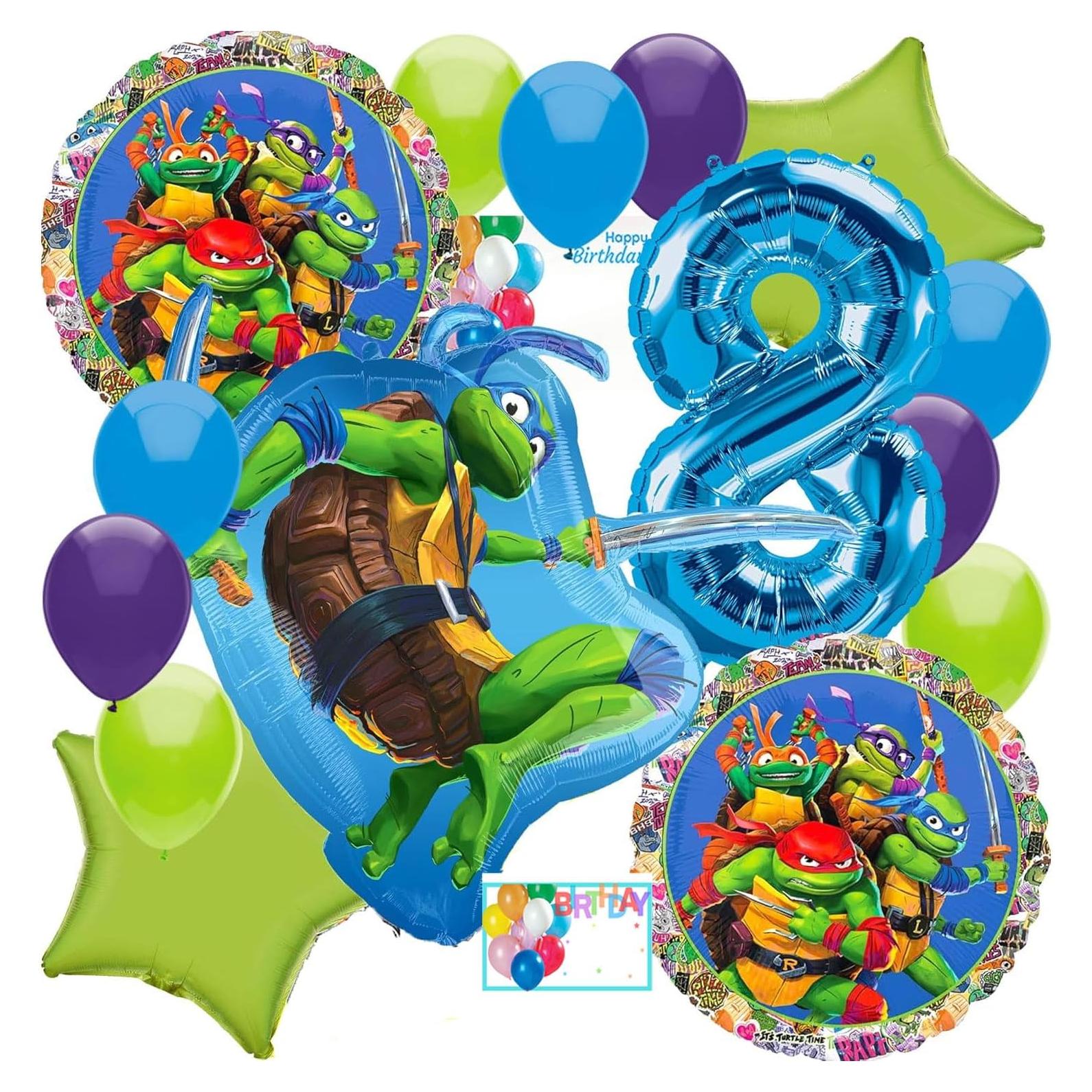 Globos de Cumpleaños TMNT Tortugas Ninja Anagram, 12 Piezas