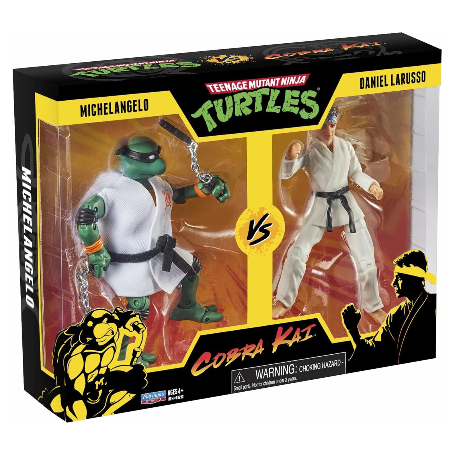 Figuras de Acción Playmates TMNT Michelangelo vs Daniel Larusso