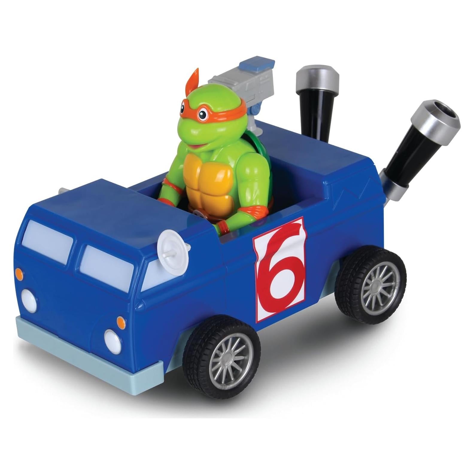 Coche de Retroceso NKOK TMNT Michelangelo Furgón Channel Six