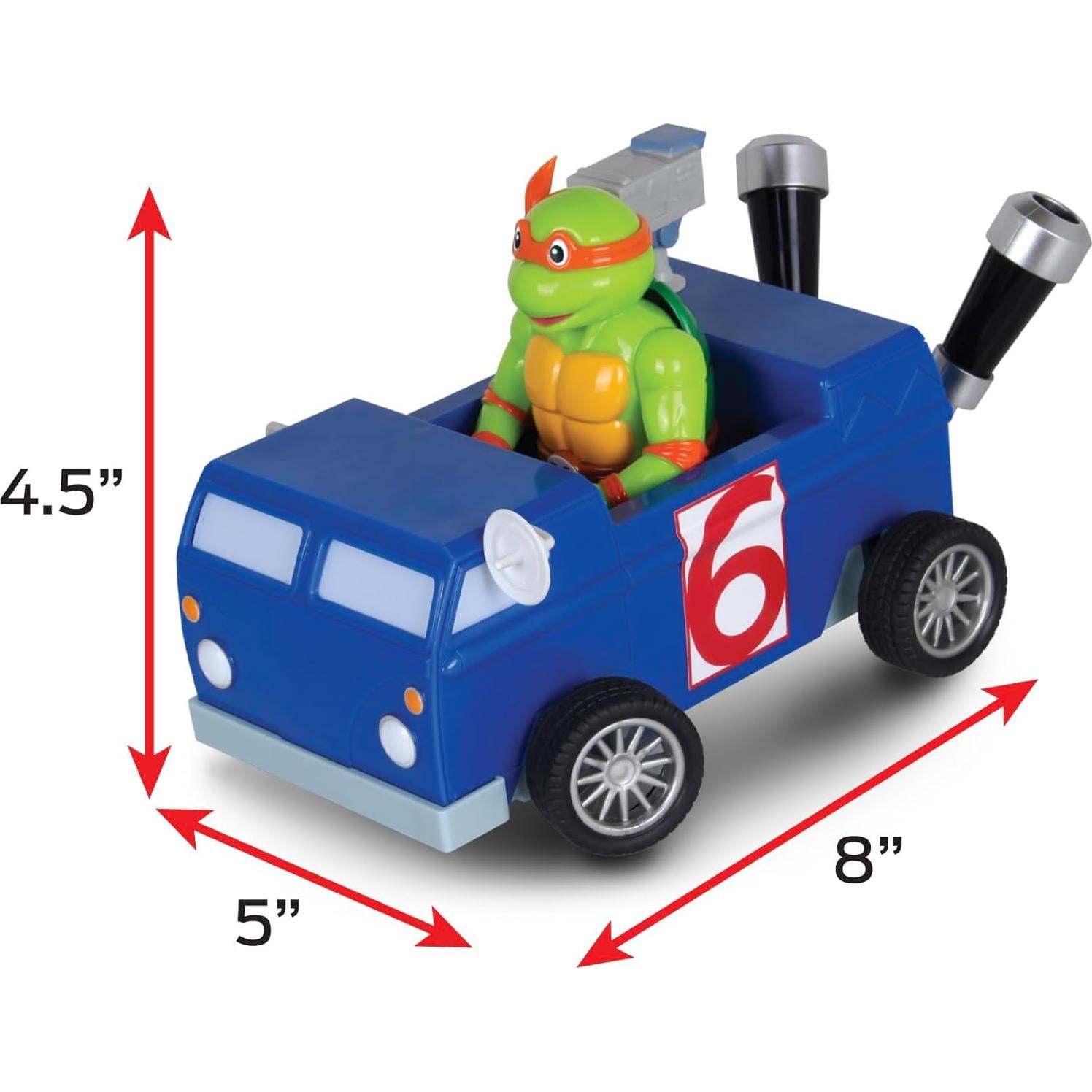 Coche de Retroceso NKOK TMNT Michelangelo Furgón Channel Six
