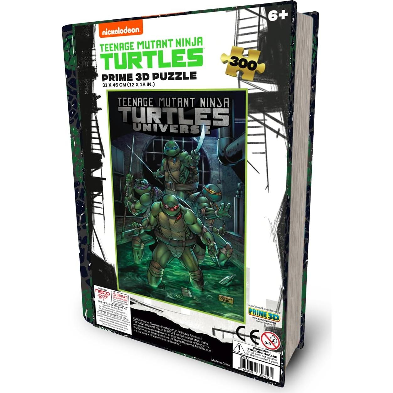 Rompecabezas 3D TMNT Prime 300 Piezas Efecto Lenticular 45.72x30.48cm