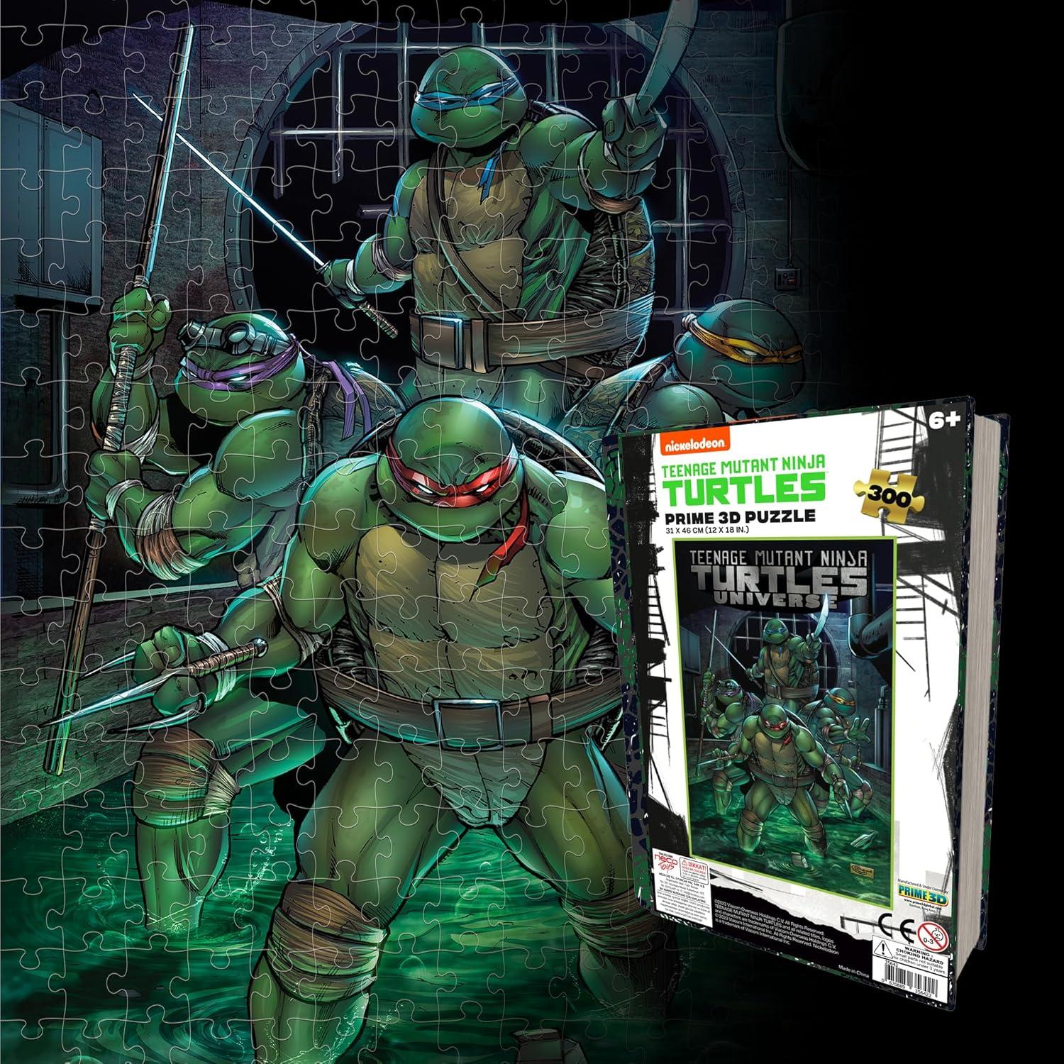 Rompecabezas 3D TMNT Prime 300 Piezas Efecto Lenticular 45.72x30.48cm