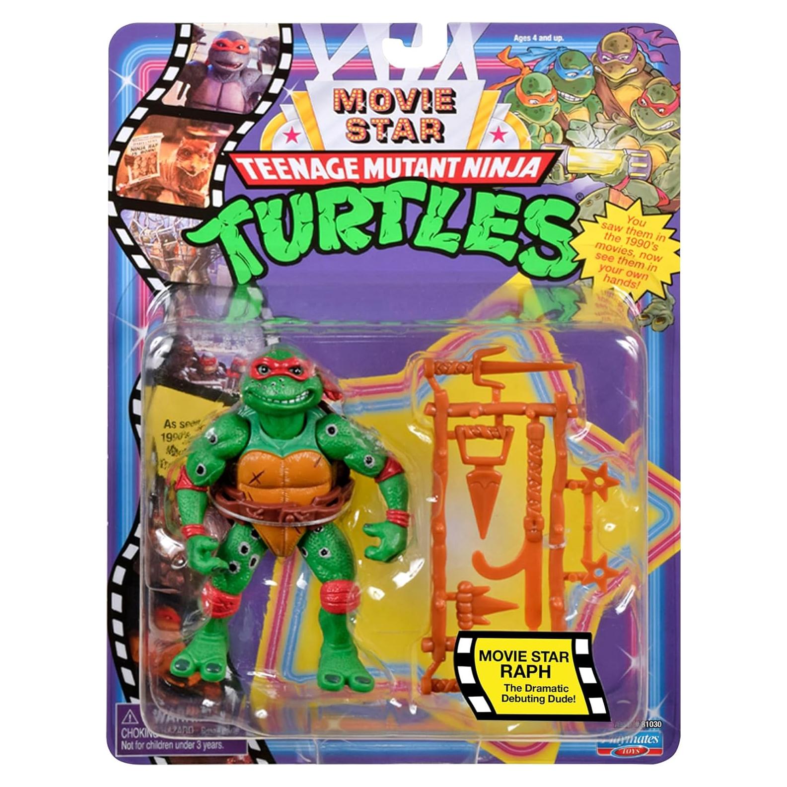 Figura Tortuga Ninja Rafael 10.16 cm Playmates 1991 con Armas