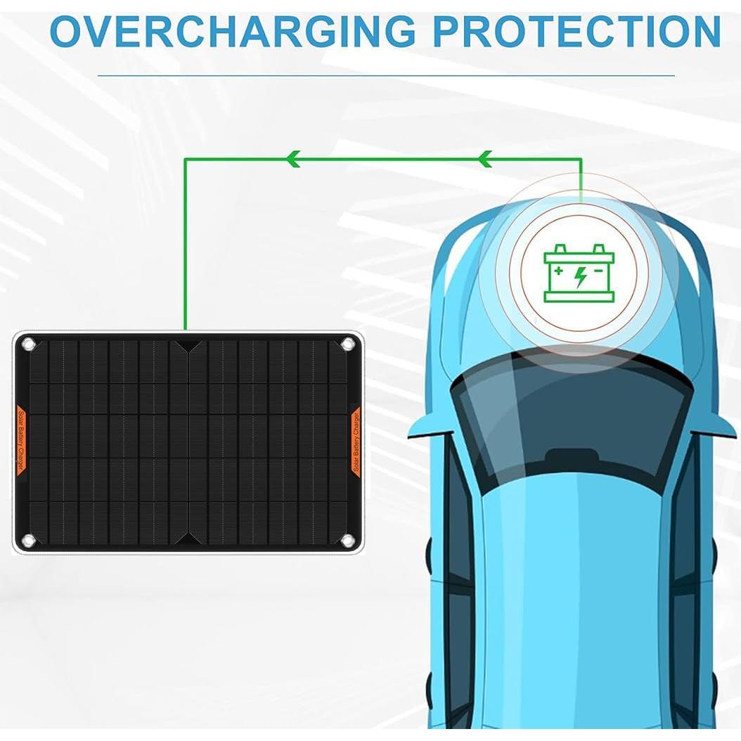 Cargador Solar Hoysicy 10W 12V con Clip y Adaptador