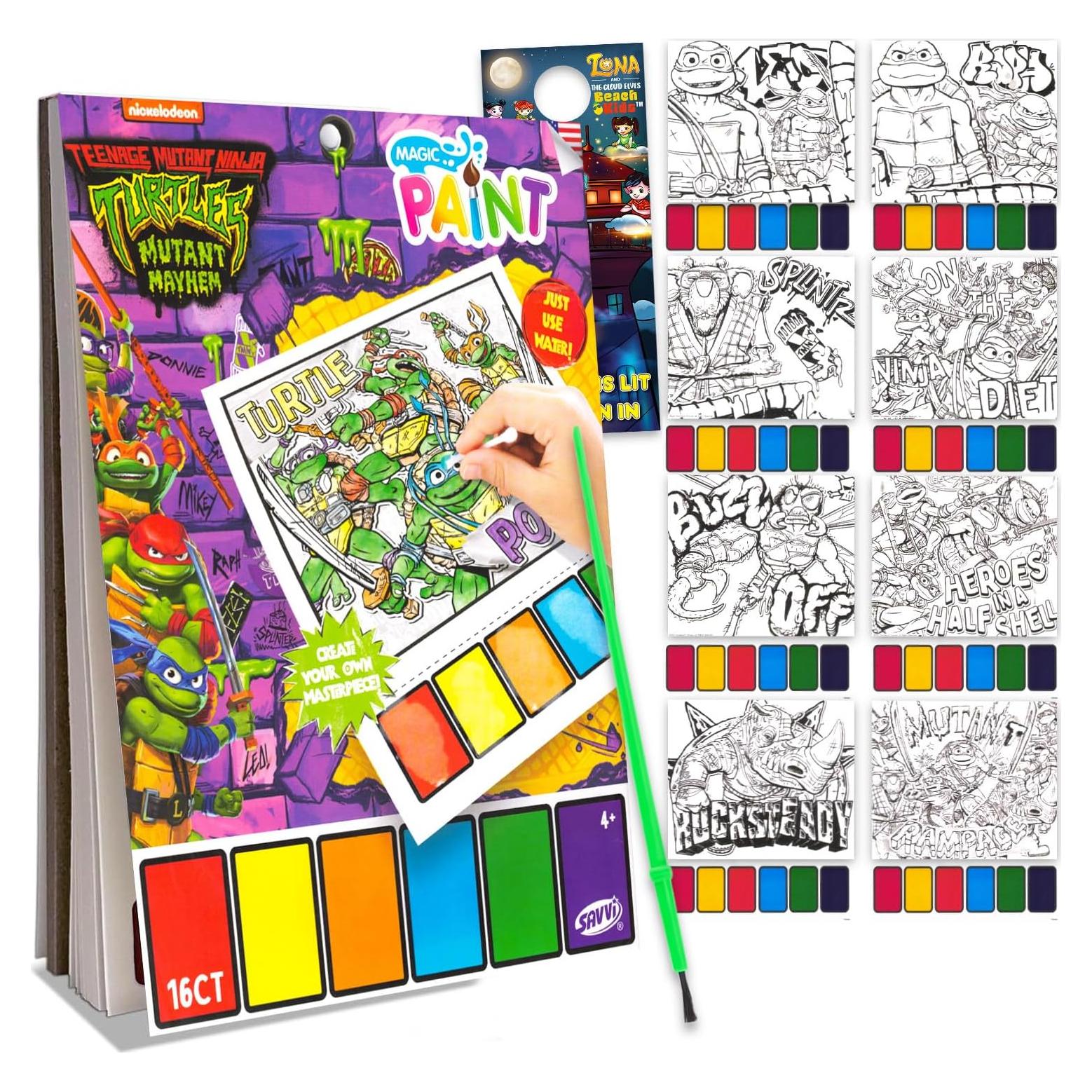 Conjunto de Pintura con Agua TMNT Nickelodeon - Libro 16 Páginas