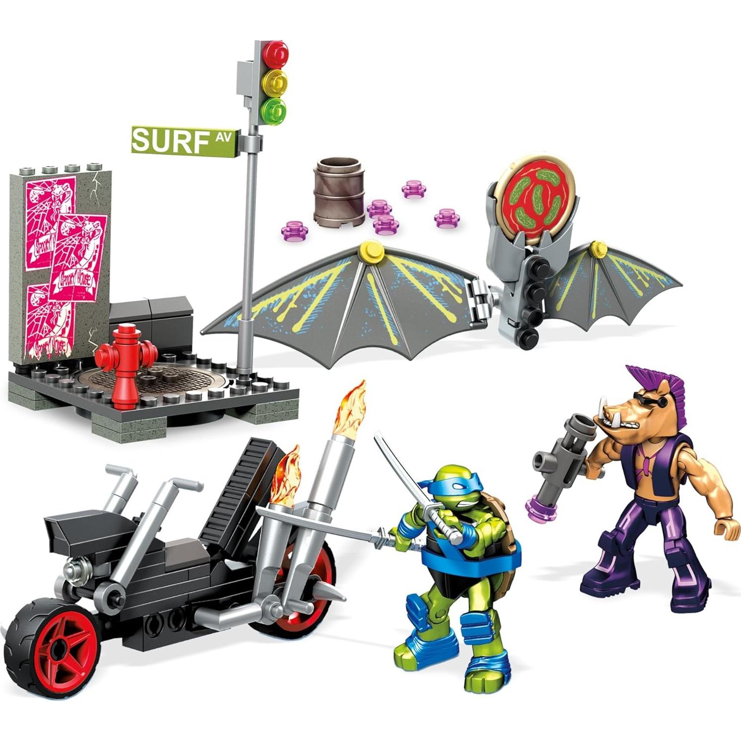 Mega Construx Tortugas Ninja Leo Planeador con Bebop