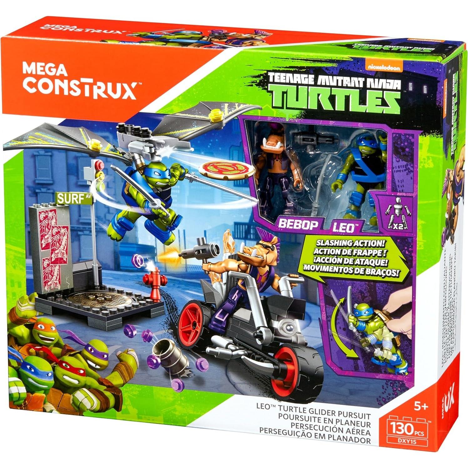Mega Construx Tortugas Ninja Leo Planeador con Bebop