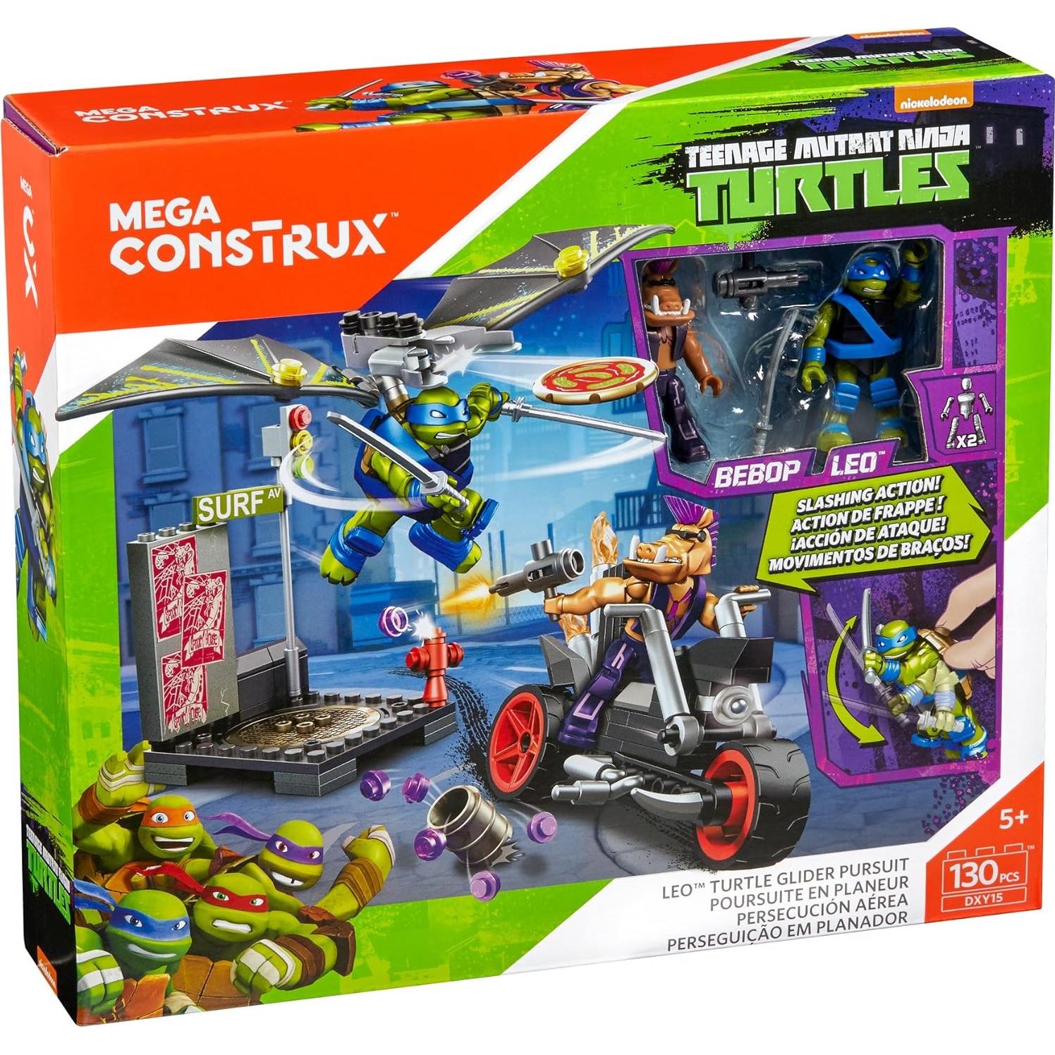 Mega Construx Tortugas Ninja Leo Planeador con Bebop