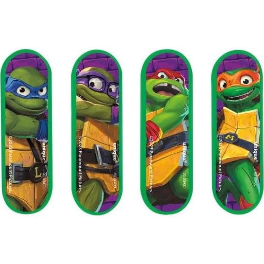 Paquete Fiesta Cumpleaños TMNT Tortugas Ninja - 8 Bolsas, Patinetas, Pegatinas